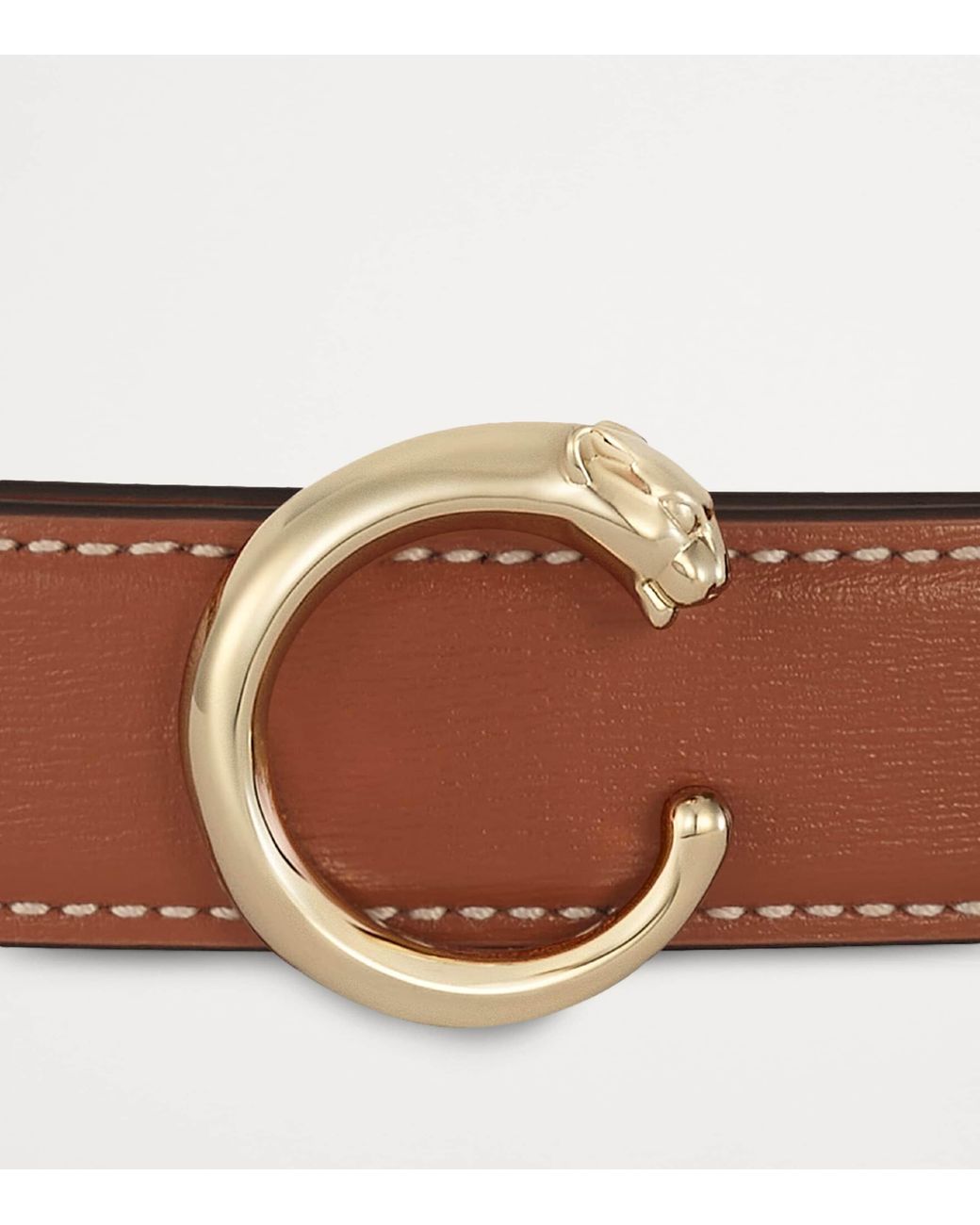 Cartier Brown Small Leather Panthère De Belt