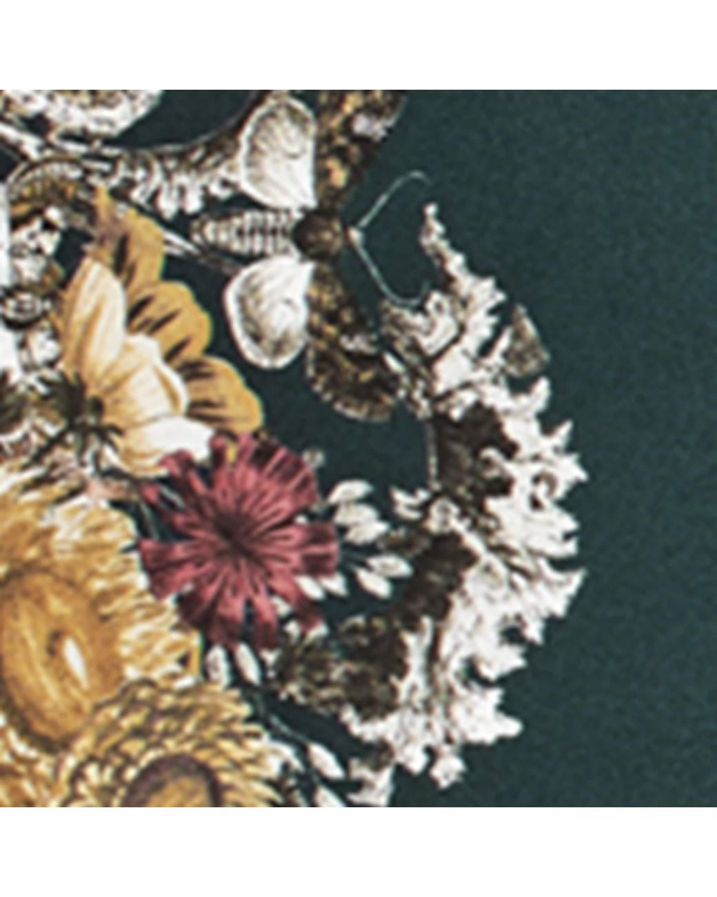 Aspinal Green Silk Floral Monogram Scarf