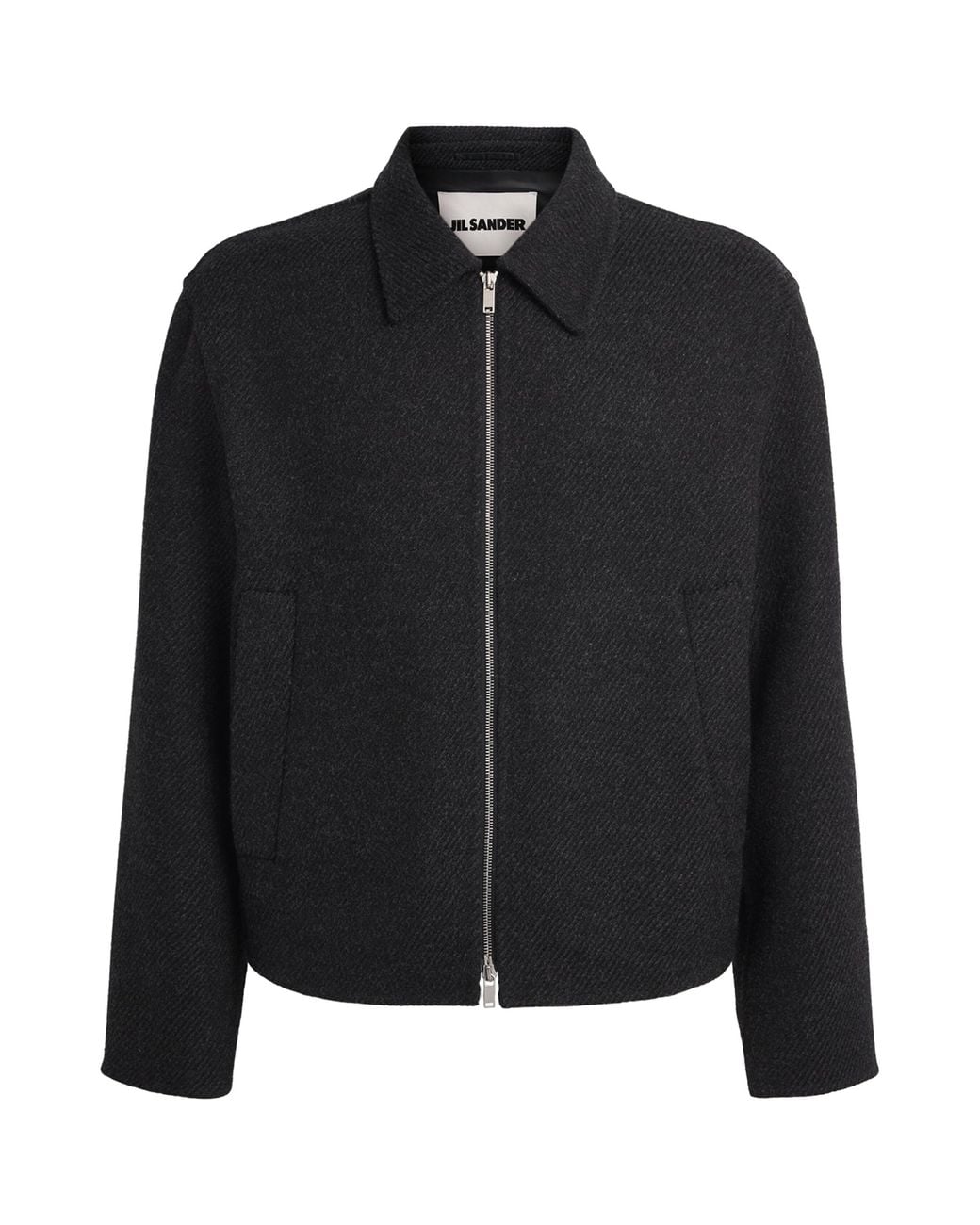 Jil Sander Black Virgin Wool Bomber Jacket for men