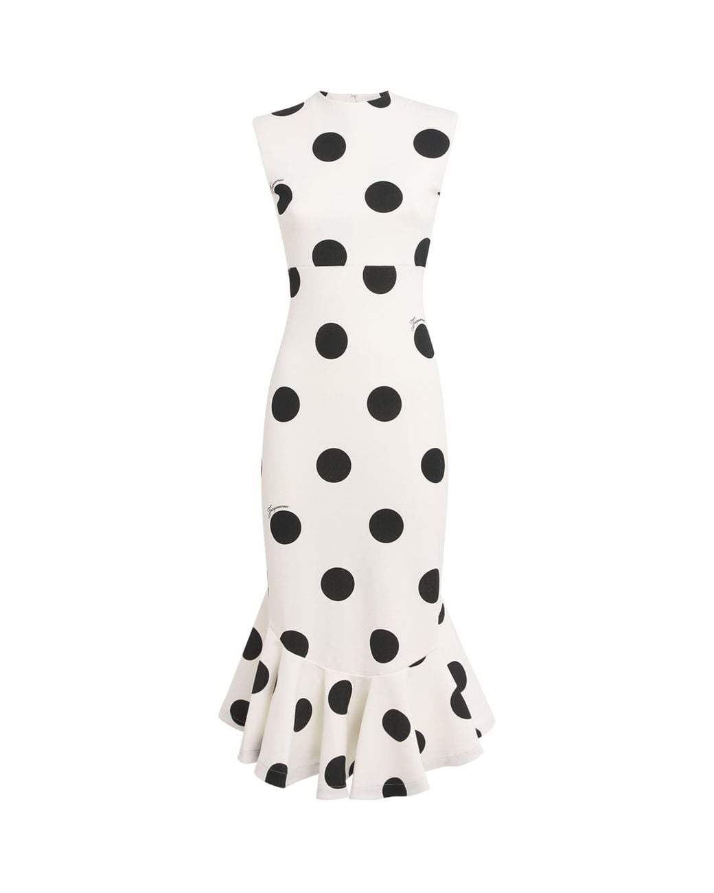 Jacquemus White Polka-Dot Palmier Midi Dress