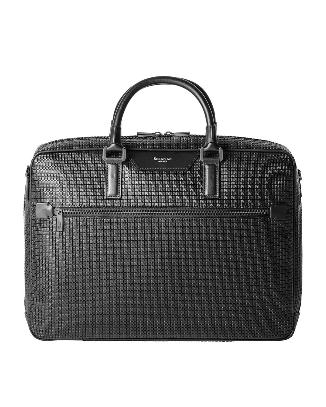 Serapian Black Slim Stepan Briefcase for men