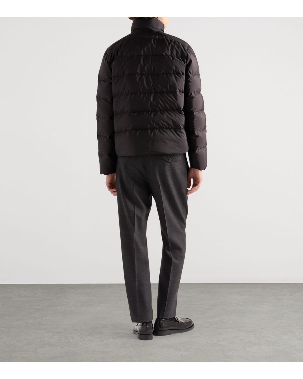 Prada Black Re-Nylon Medium-Weight Down Jacket for men