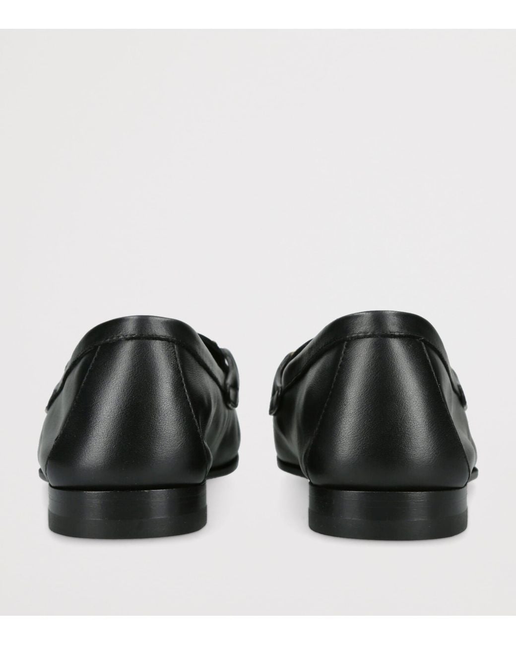 Versace Black Leather Medusa Chain Loafers