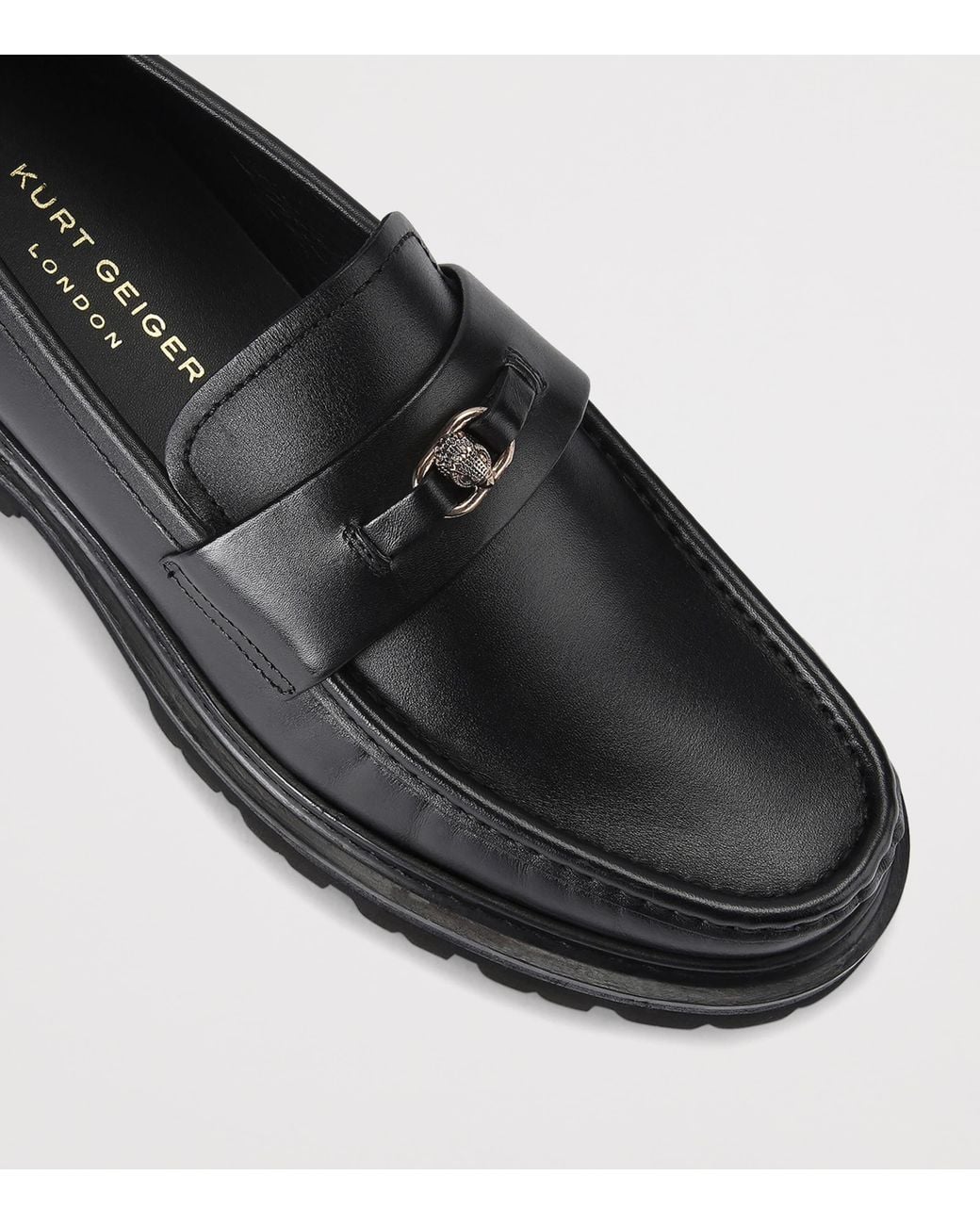 Kurt Geiger Black Leather Fenchurch Loafers for men