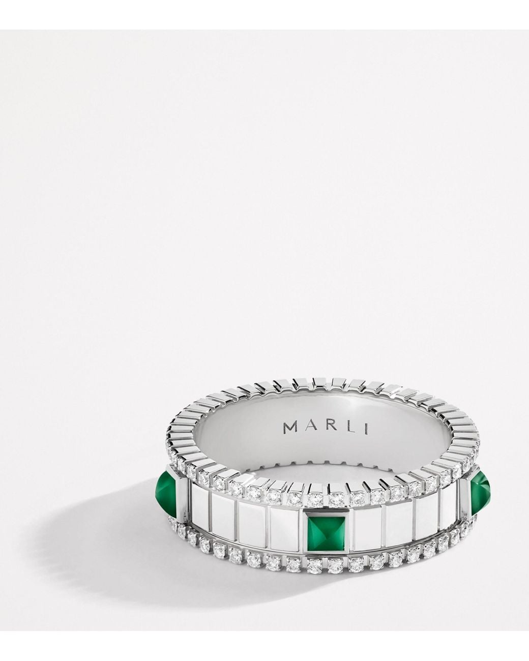 Marli New York Metallic Diamond And Agate Life Spinning Ring
