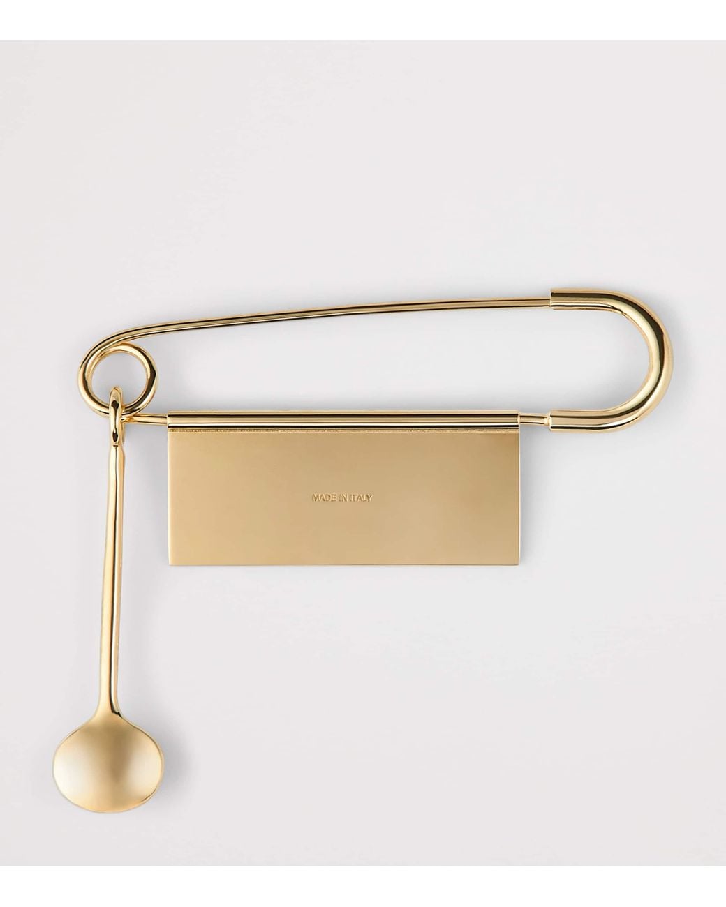 Givenchy White Safety Pin Logo Brooch for men