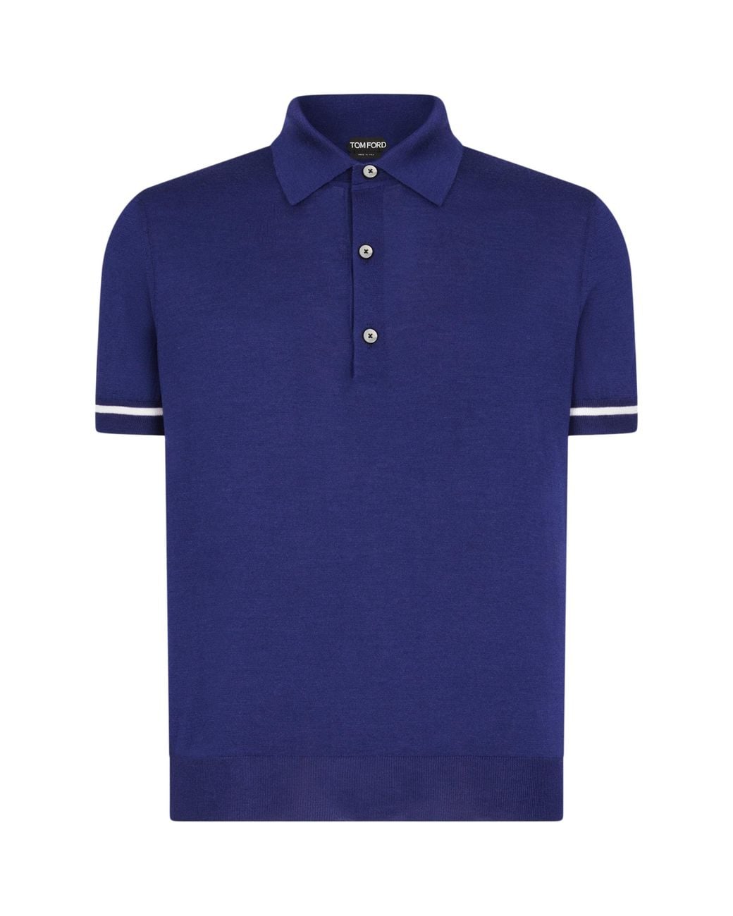 Tom Ford Blue Cashmere-Silk Polo Shirt for men