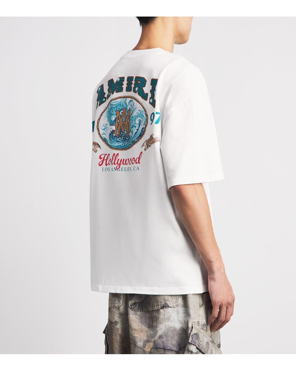 Amiri White Cotton Hollywood T-Shirt for men