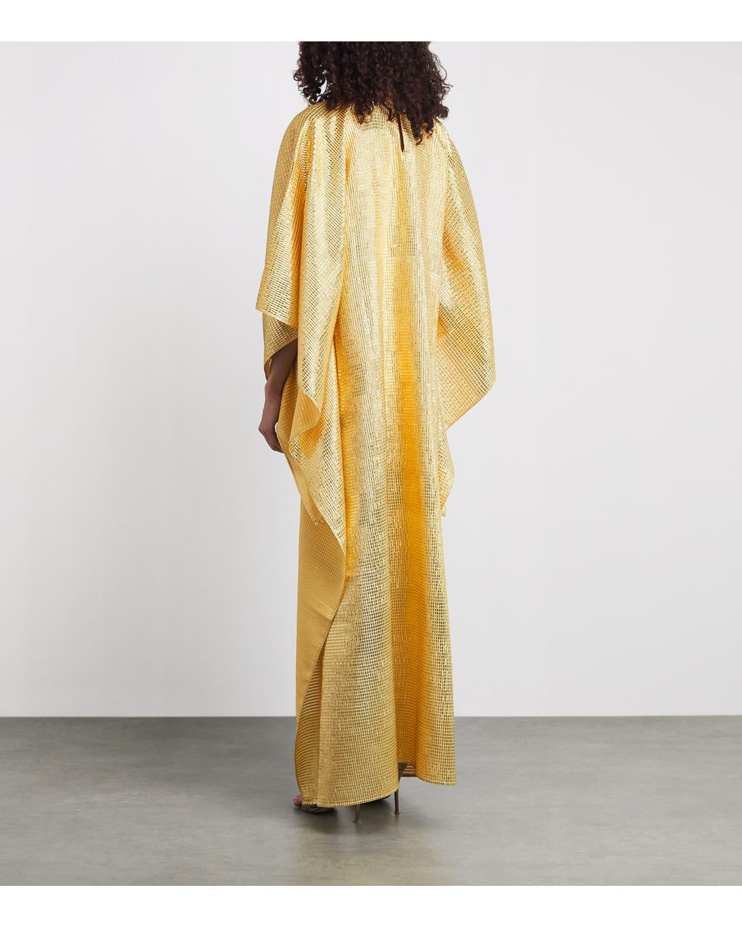 Taller Marmo Metallic Silk-Blend Denver Sunrise Kaftan Dress