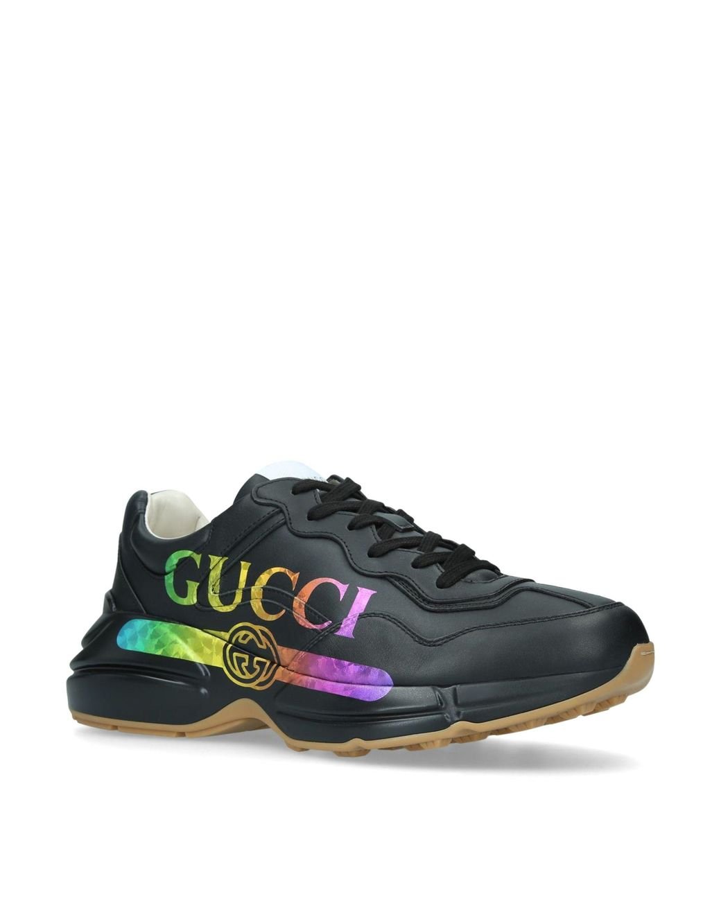 Gucci Leather Rainbow Rhyton Sneakers for Men | Lyst