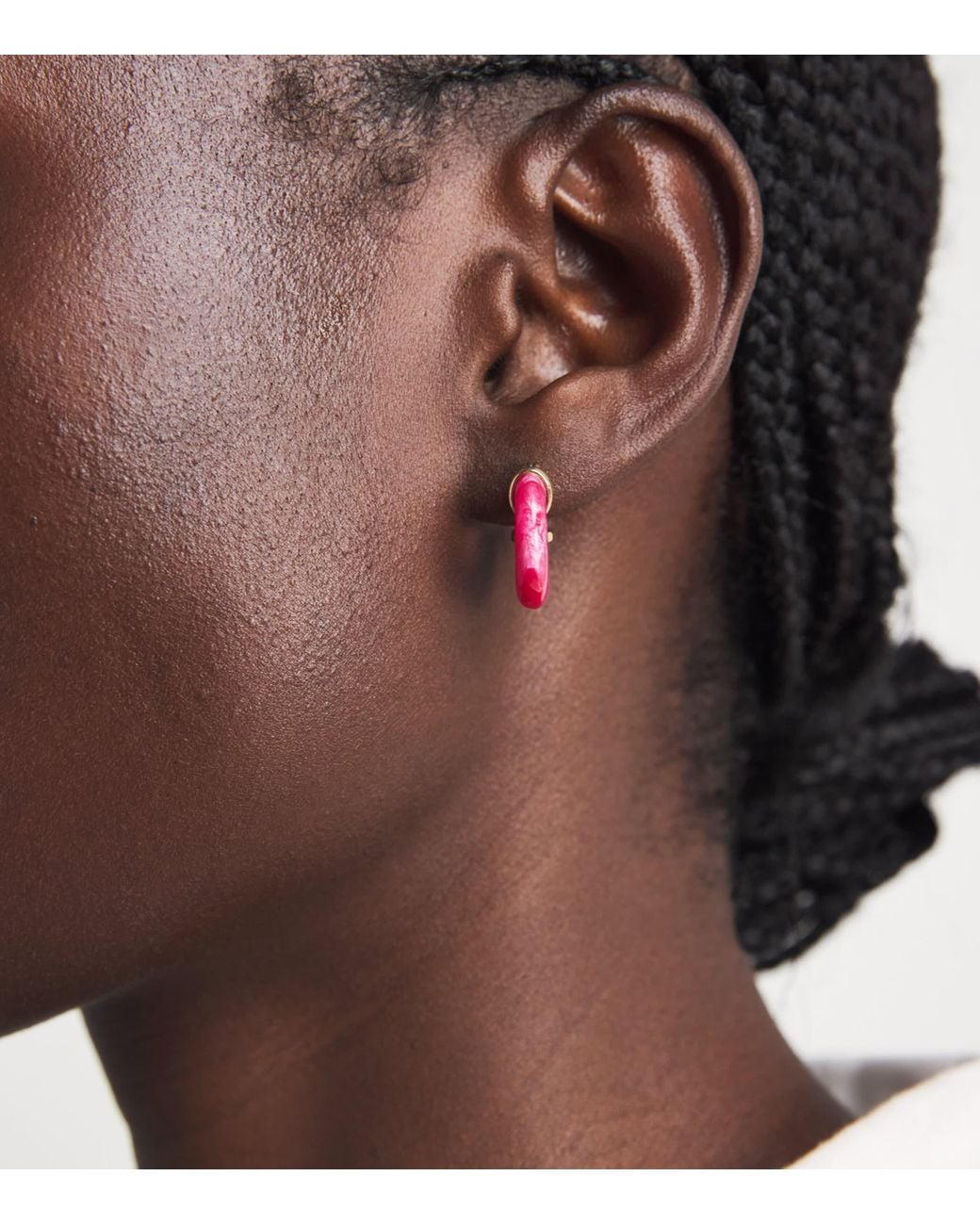 Anni Lu Pink Petit Swell Hoop Earrings
