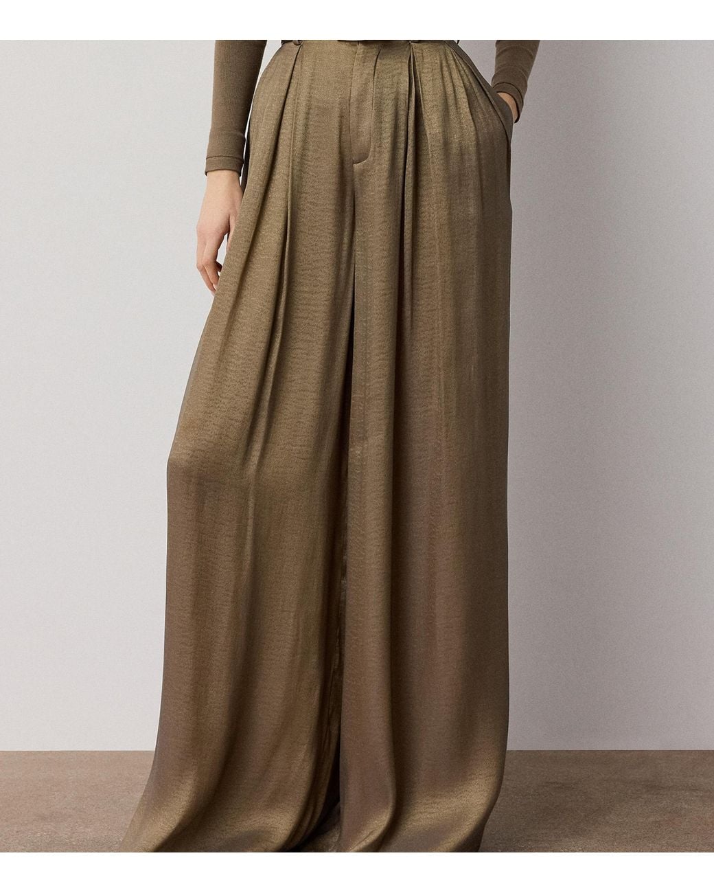 Ralph Lauren Natural Greer Wide-Leg Trousers