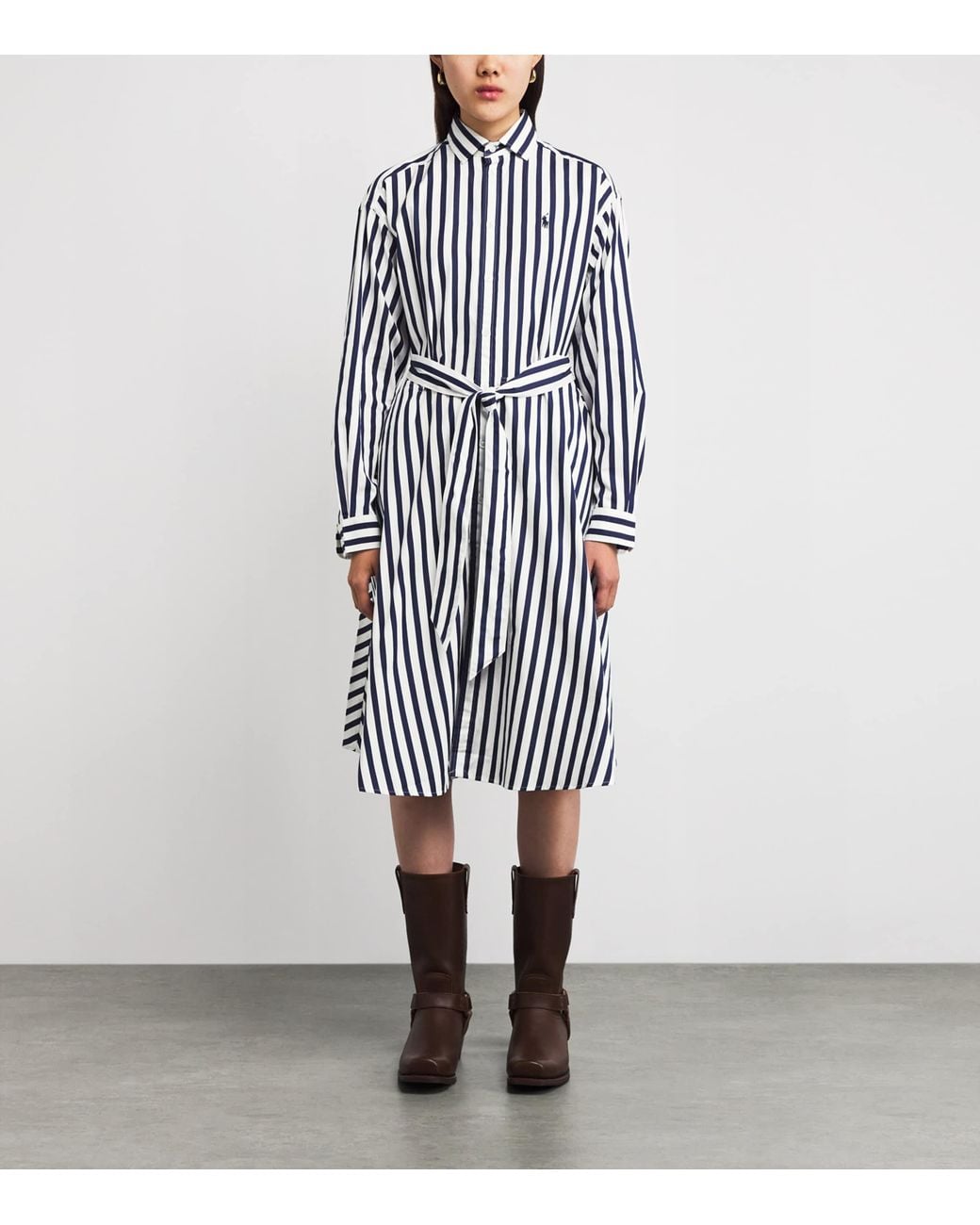 Polo Ralph Lauren Blue Cotton Dress With Belt