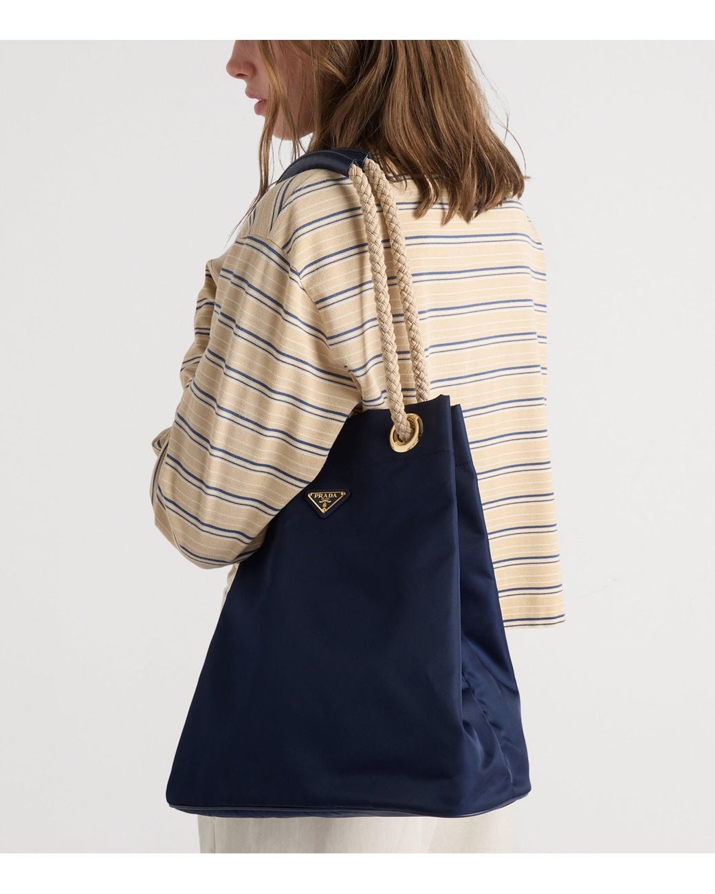 Prada Blue Mariner Large Re-Nylon Bucket Bag