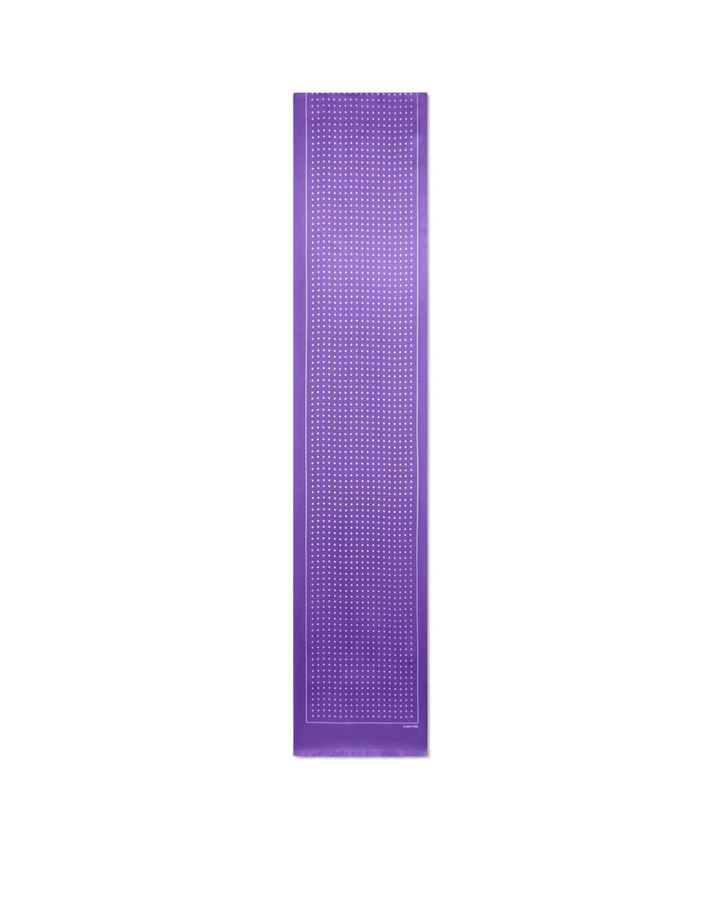 Tom Ford Purple Silk Polka-Dot Print Scarf for men