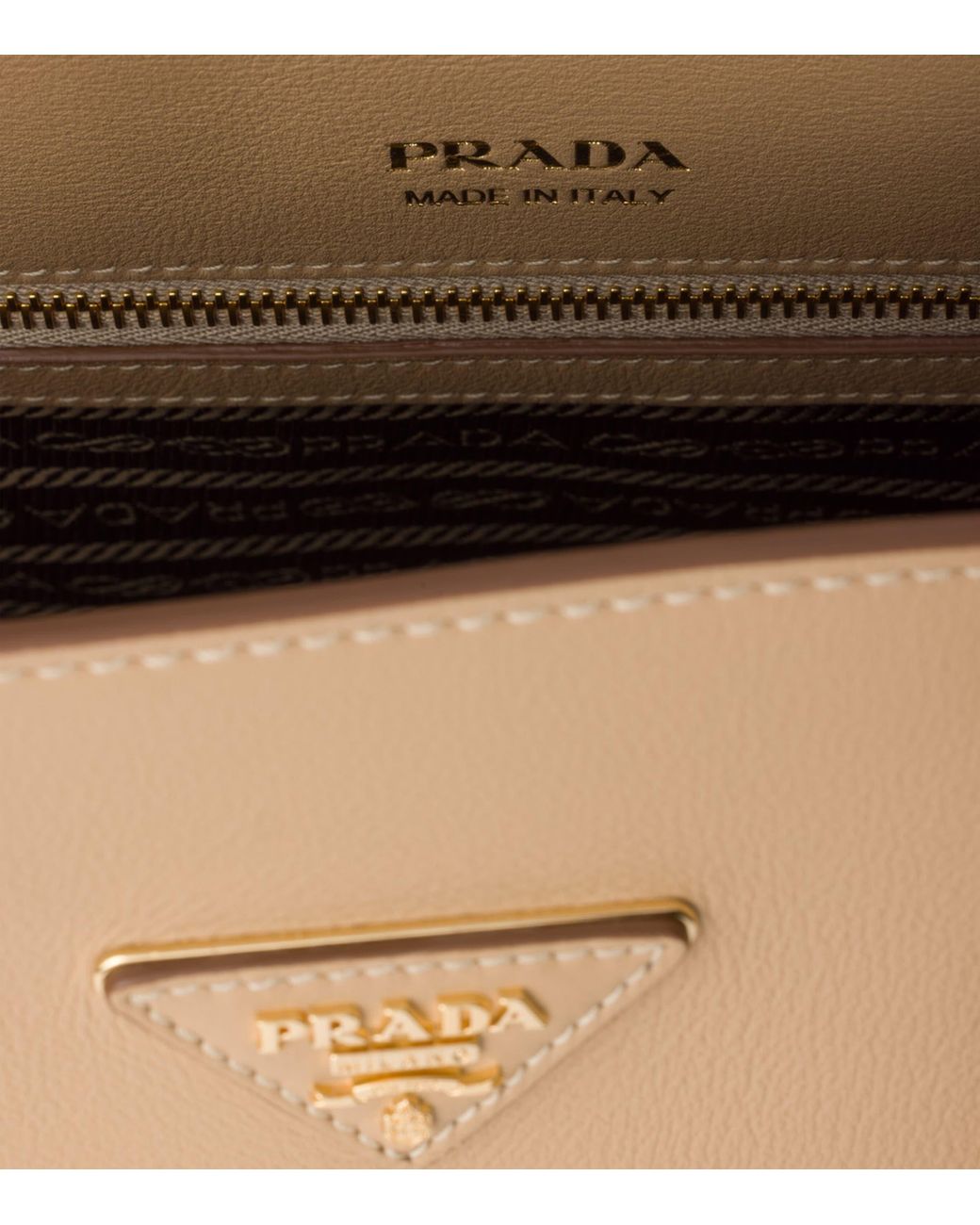 Prada Natural Medium Leather Top-Handle Bag