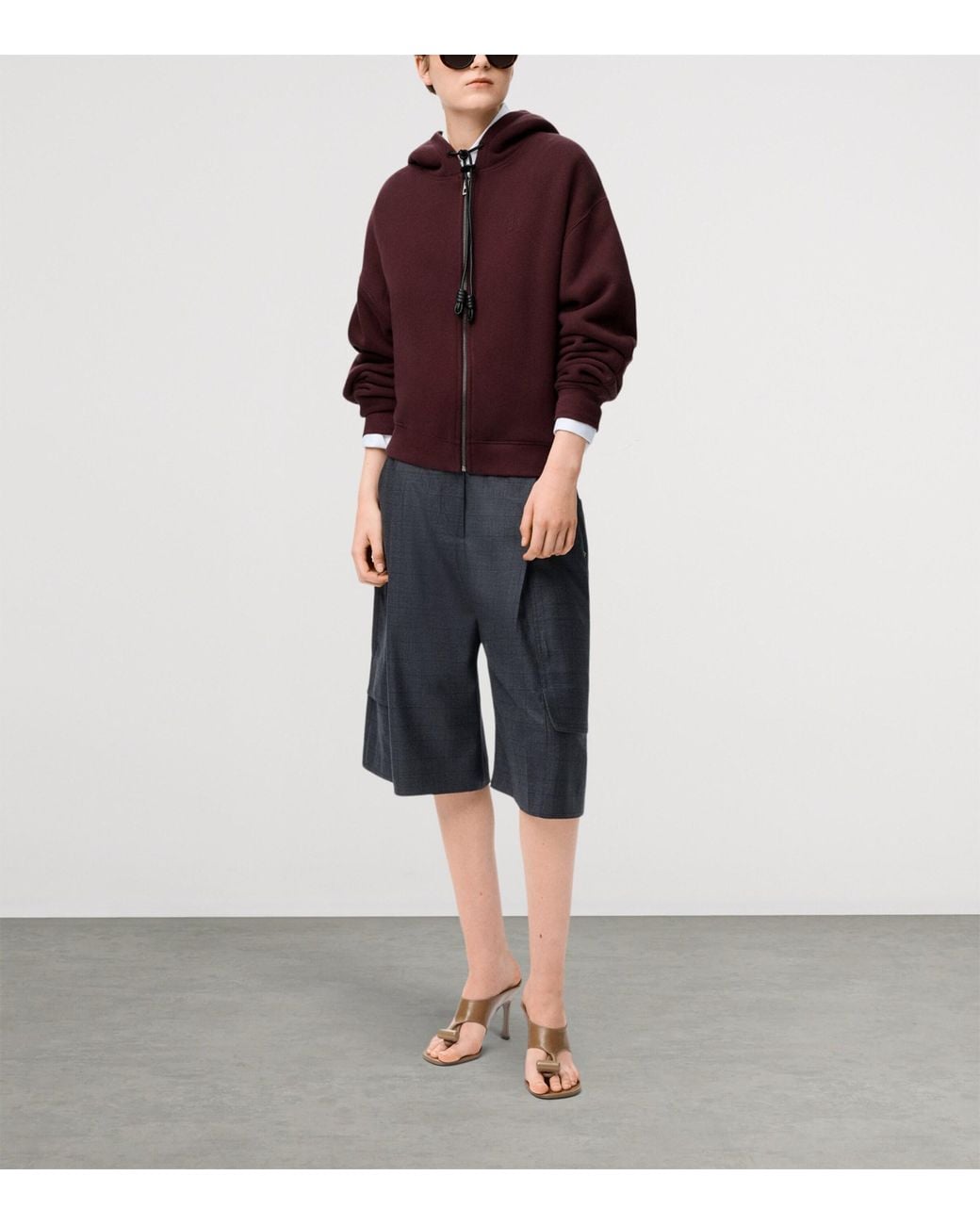Loewe Red Cotton-Cashmere Flamenco Zip-Up Hoodie