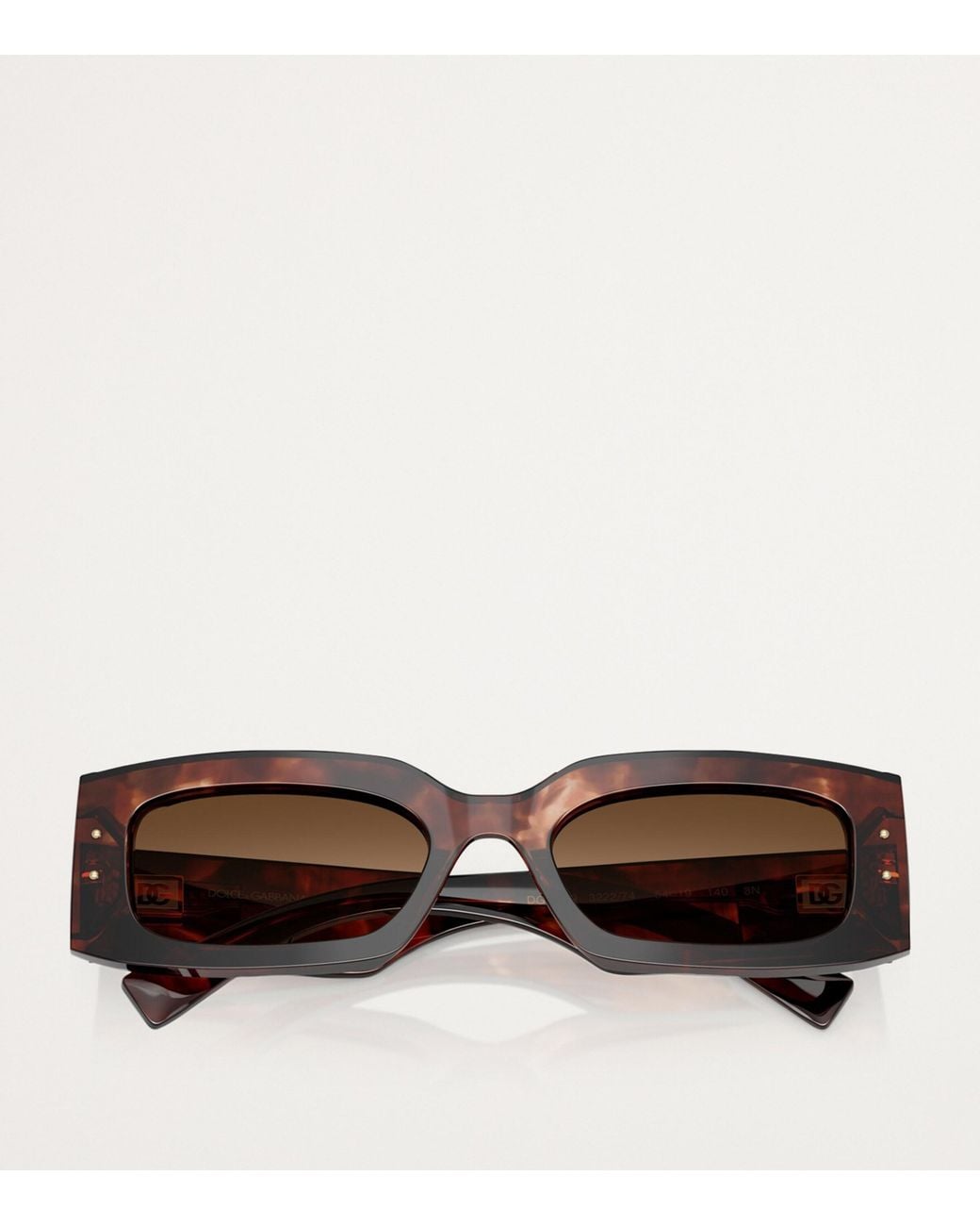 Dolce & Gabbana Brown Acetate Rectangular Sunglasses