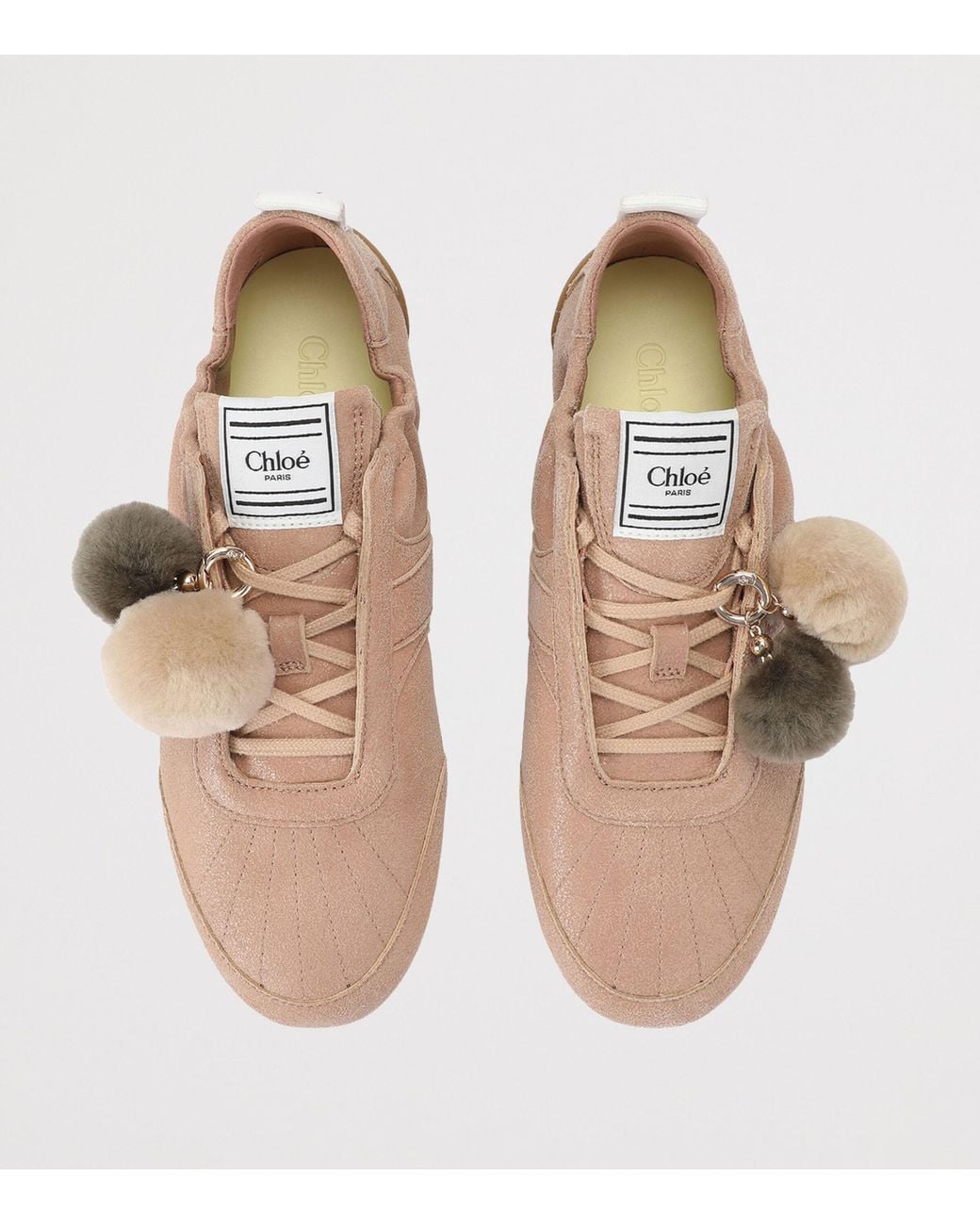 Chloé Pink Suede Kick Ballerina Sneakers