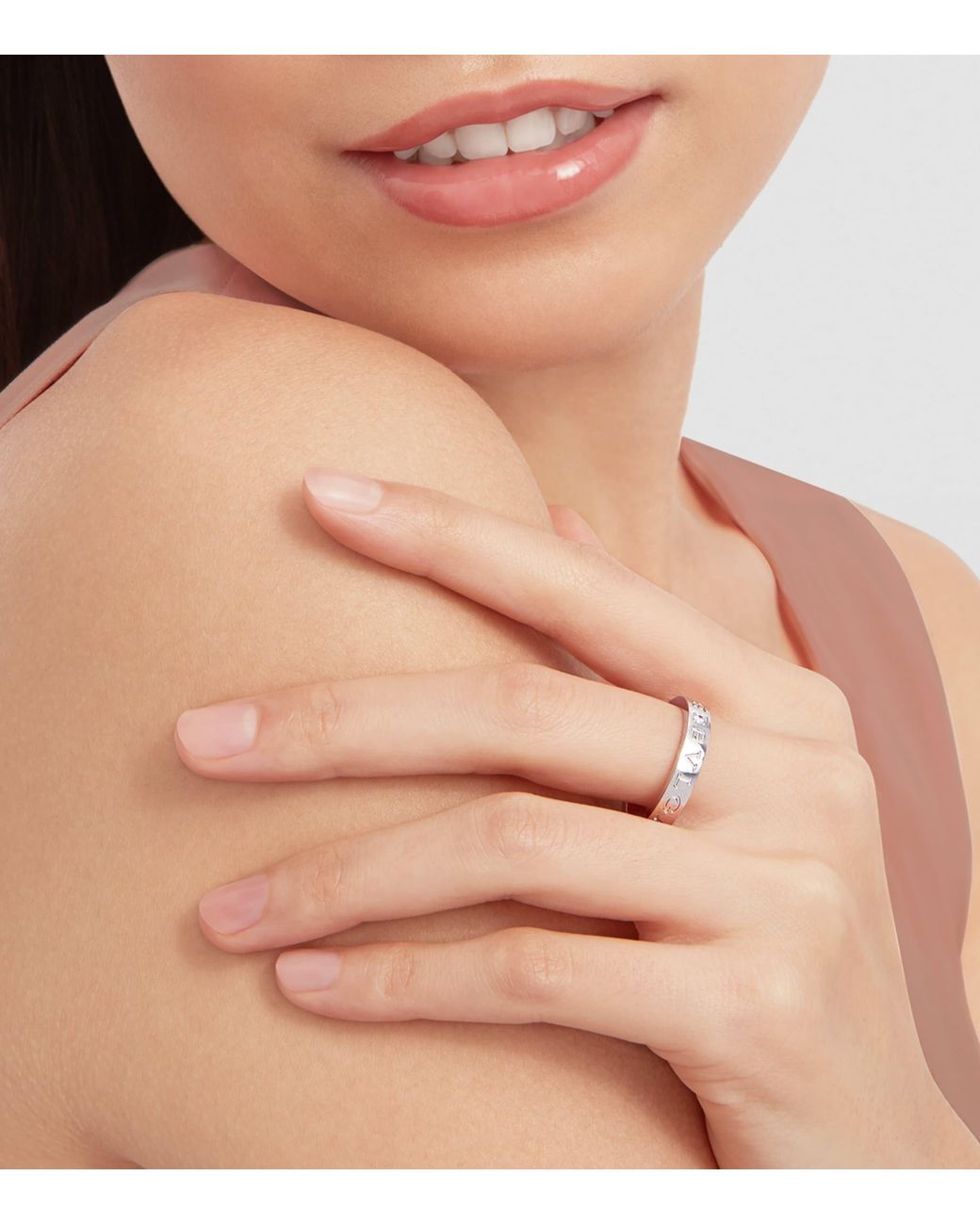 BVLGARI White And Diamond B.Zero1 Ring