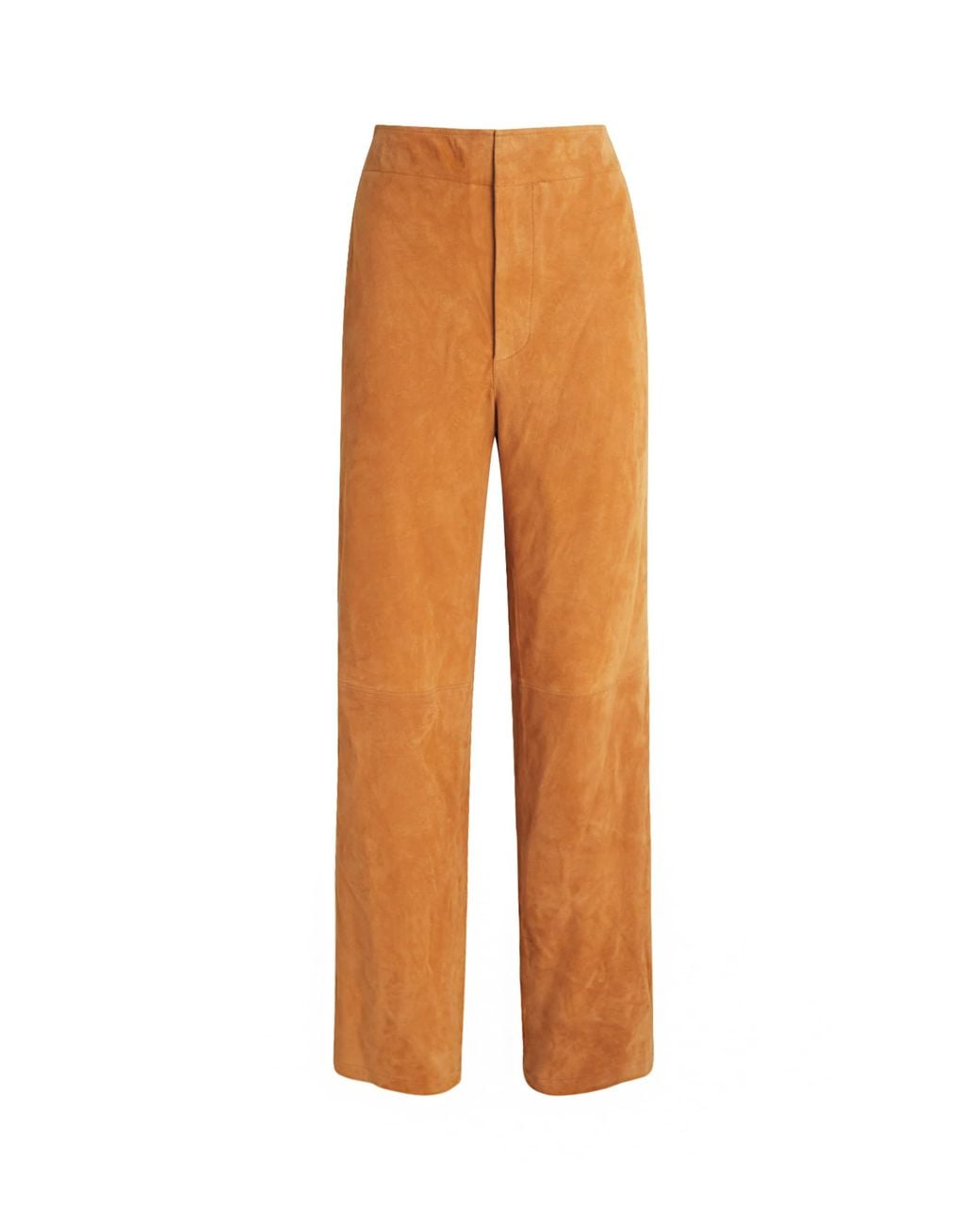 Ulla Johnson Orange Suede Freja Straight Trousers