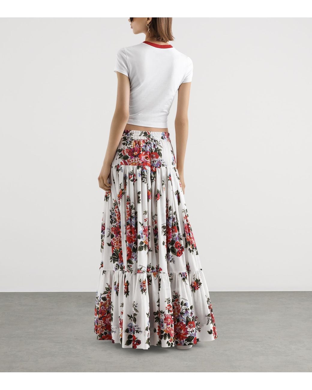 Dolce & Gabbana White Cropped Graphic T-Shirt