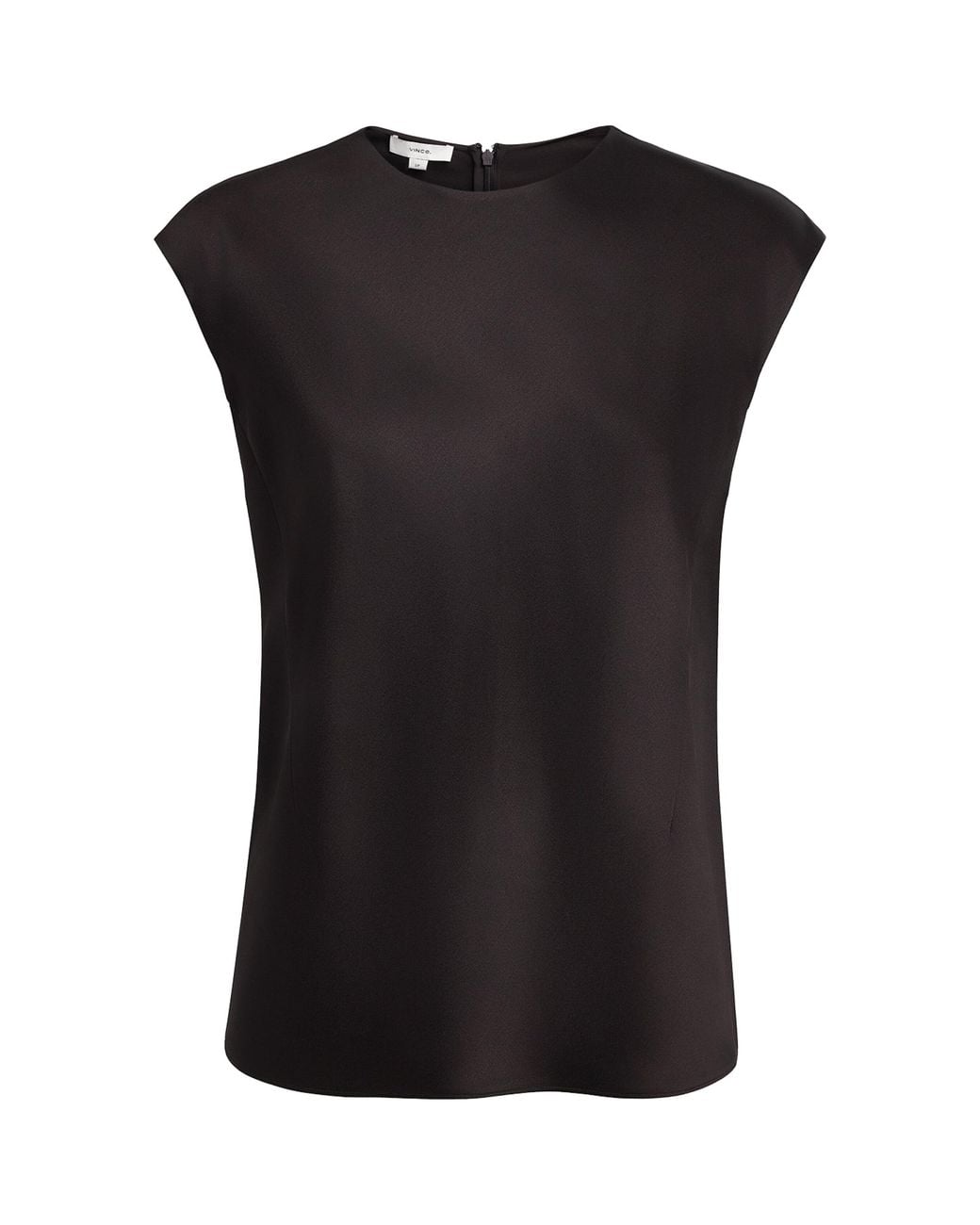Vince Black Satin Sleeveless Blouse