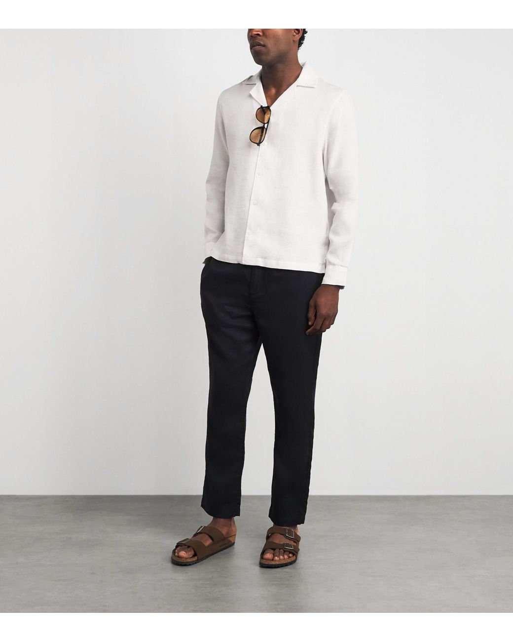 Frescobol Carioca White Cotton-Linen Safra Shirt for men