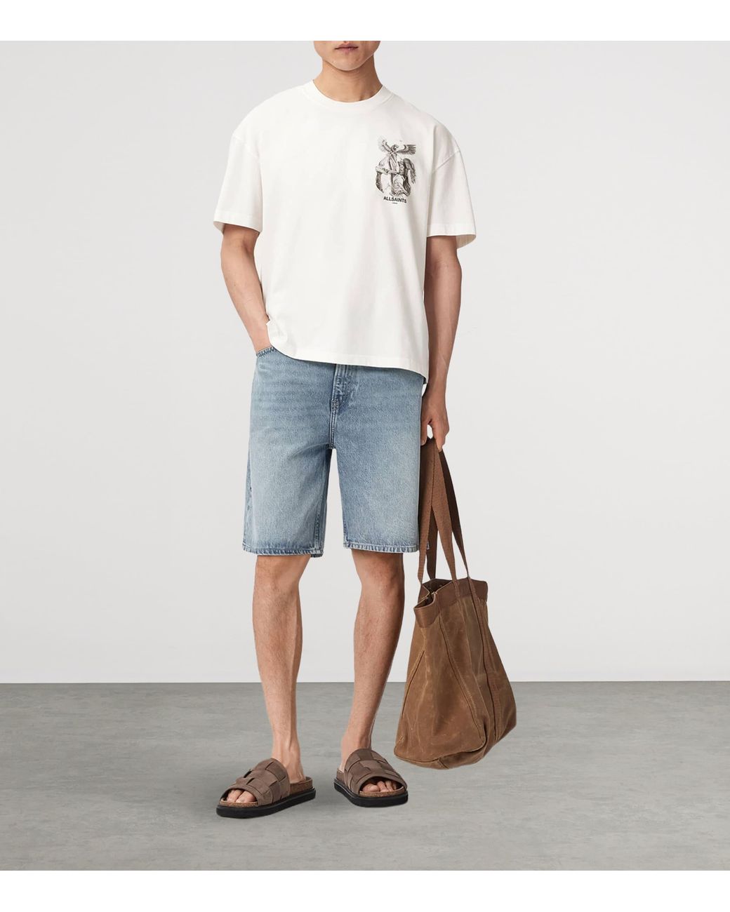 AllSaints White Angel-Print Seraph T-Shirt for men