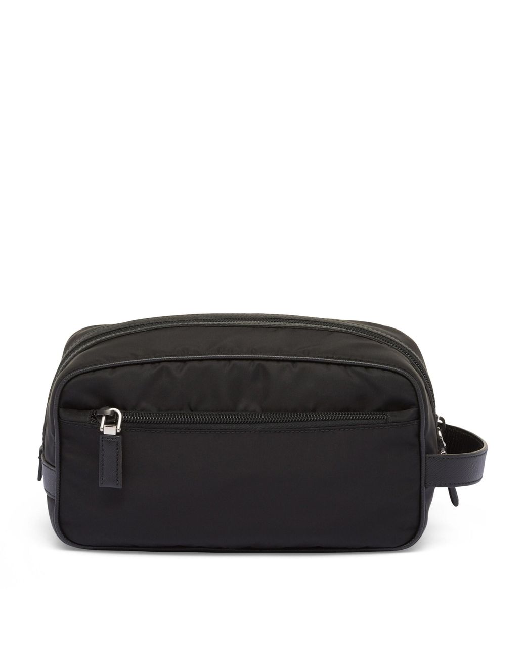 Prada Black Re-Nylon And Saffiano Leather Wash Bag for men