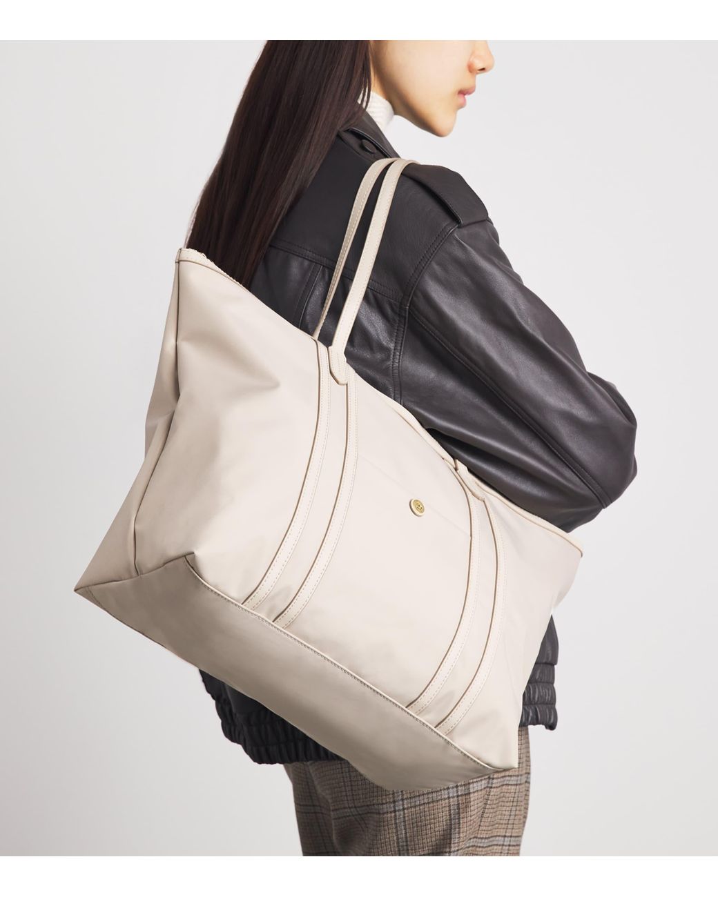 Harrods Natural Nylon Jetsetter Tote Bag