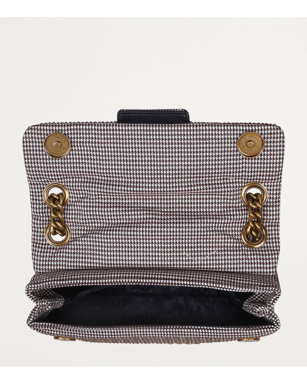 Kurt Geiger Gray Mini Houndstooth Kensington Shoulder Bag