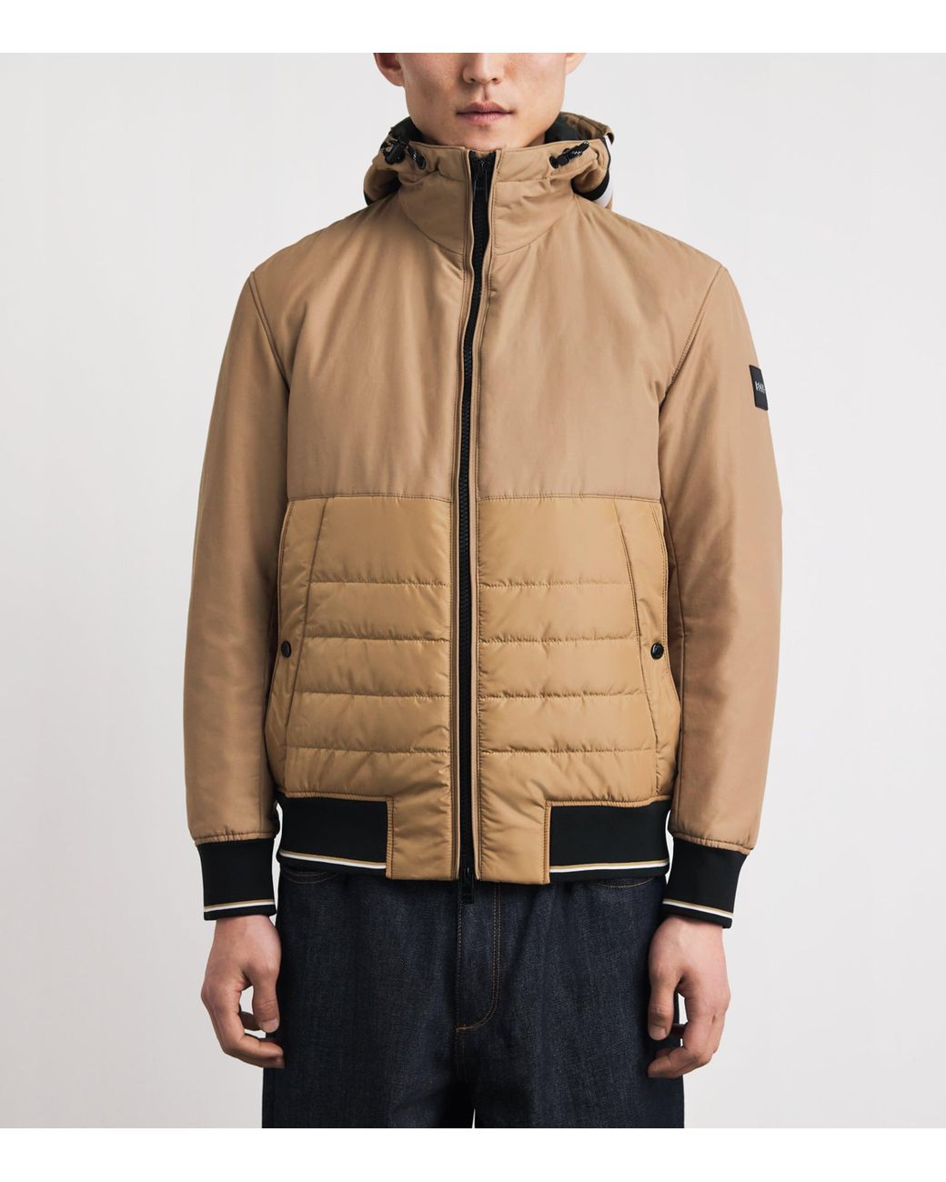 Boss Natural Water-Resistant Quilted-Panel Jacket for men