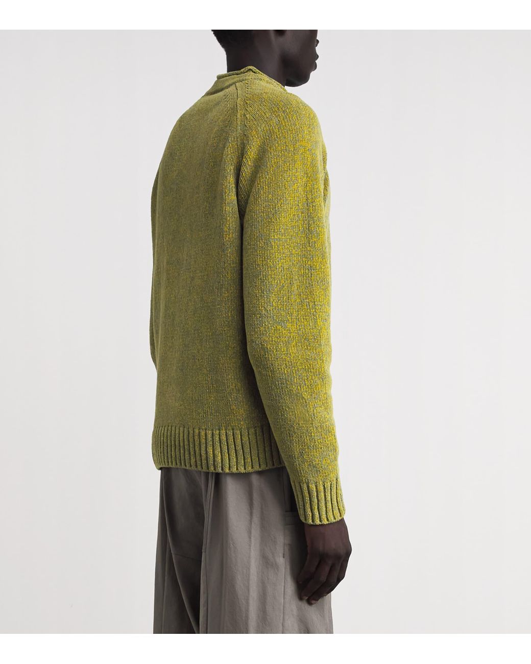Stone Island Green Cotton Élange Sweater for men