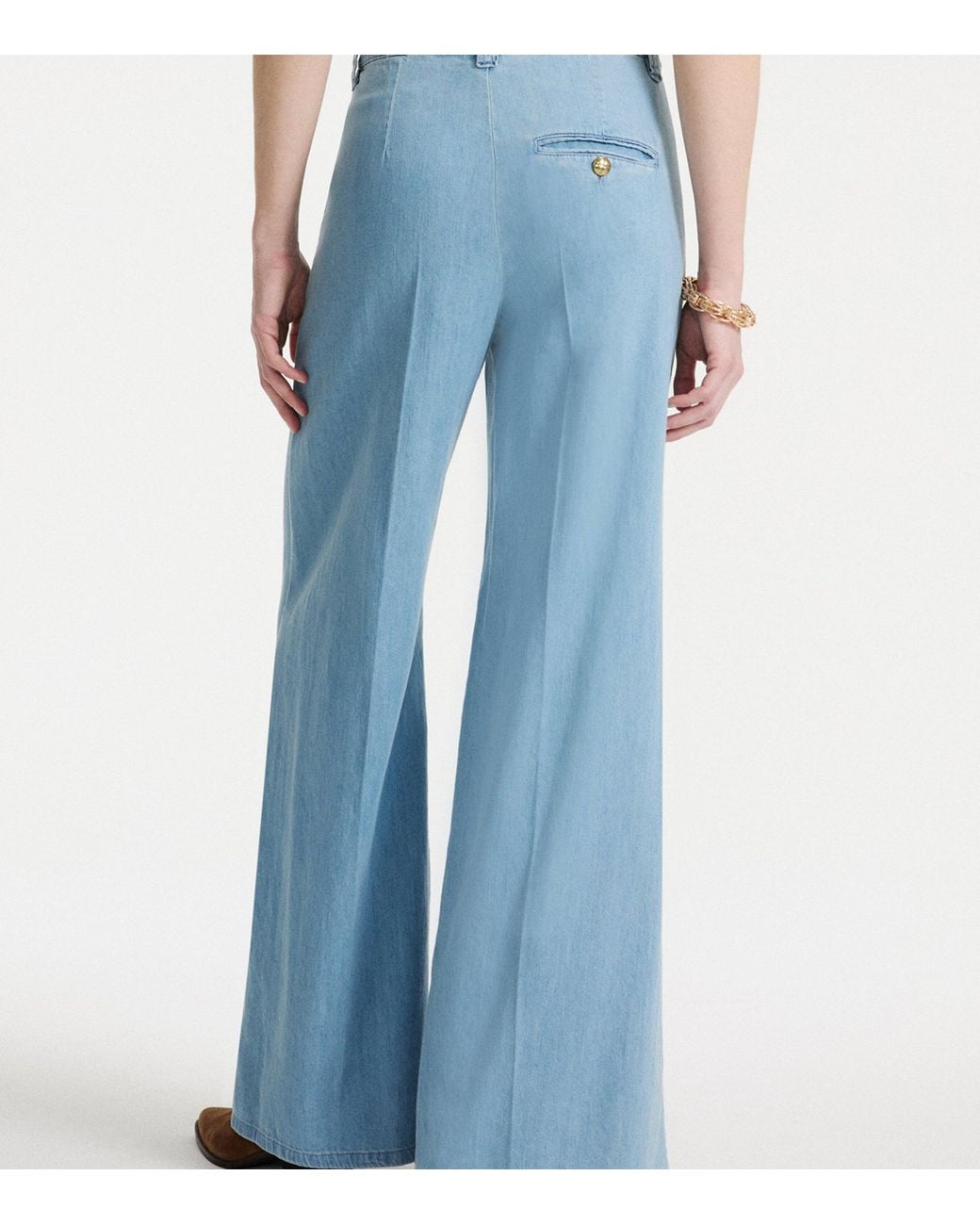 Marella Blue Palazzo Mid-Rise Wide-Leg Jeans