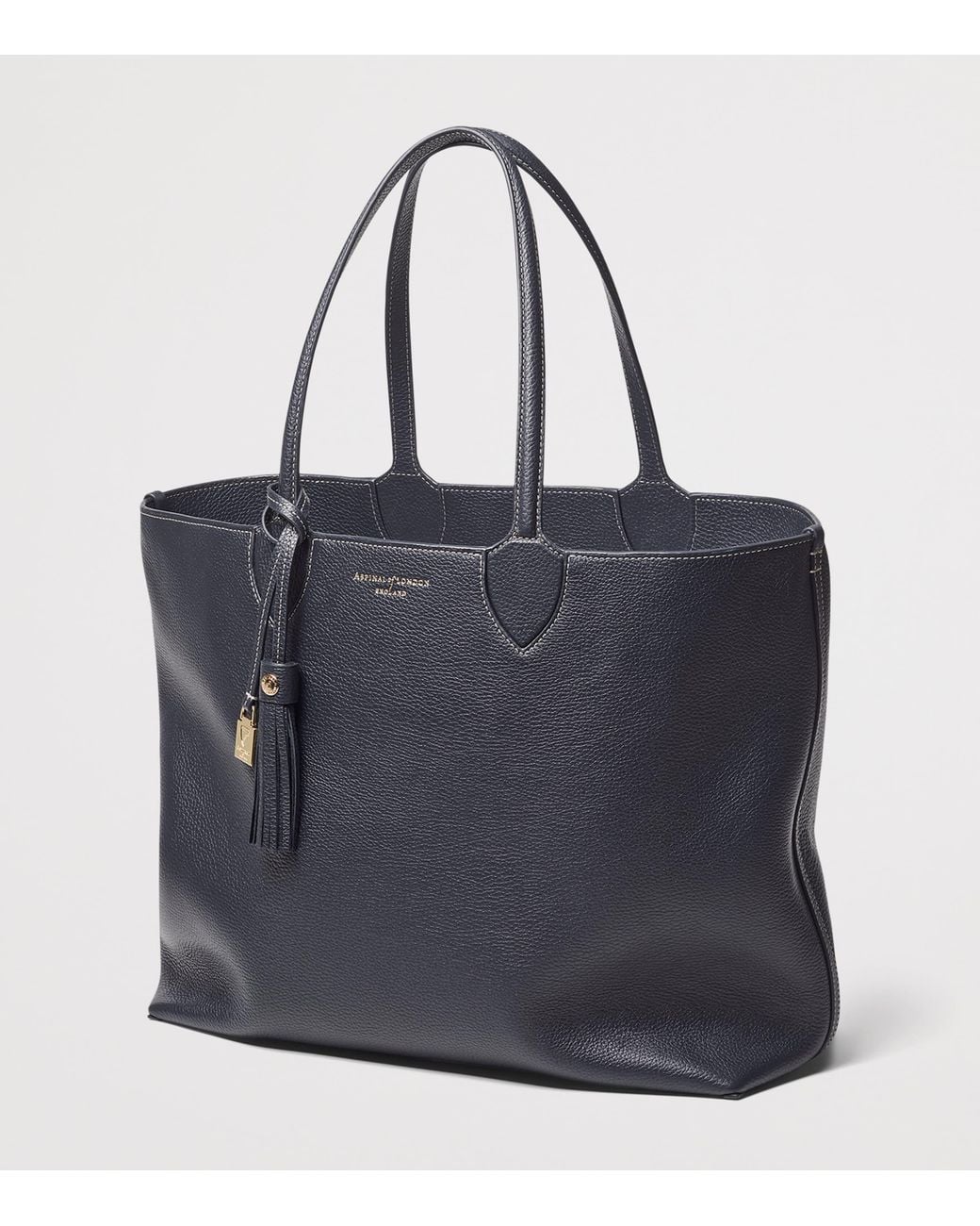 Aspinal Black Leather Hudson Tote Bag