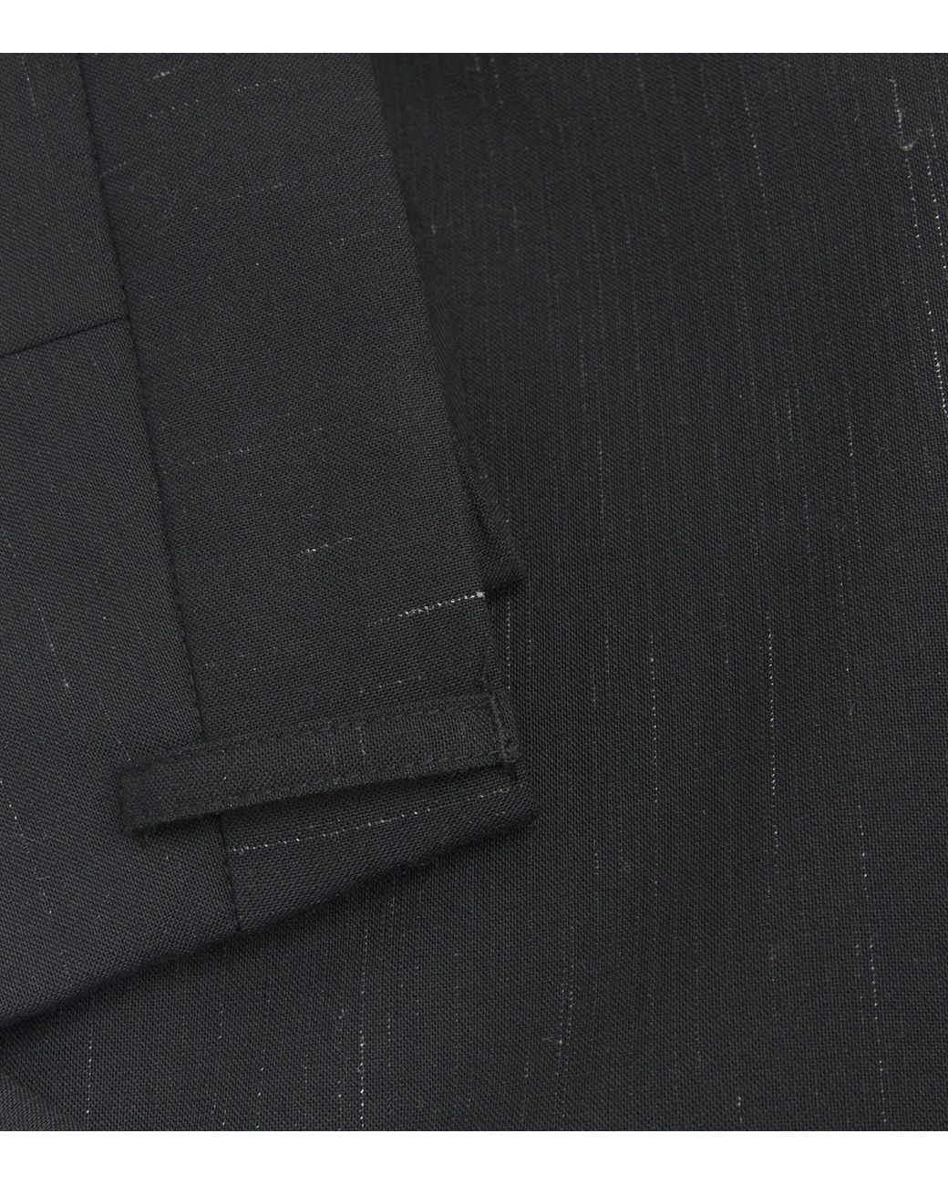Commas Black Wool-Linen Heathered Straight Trousers for men
