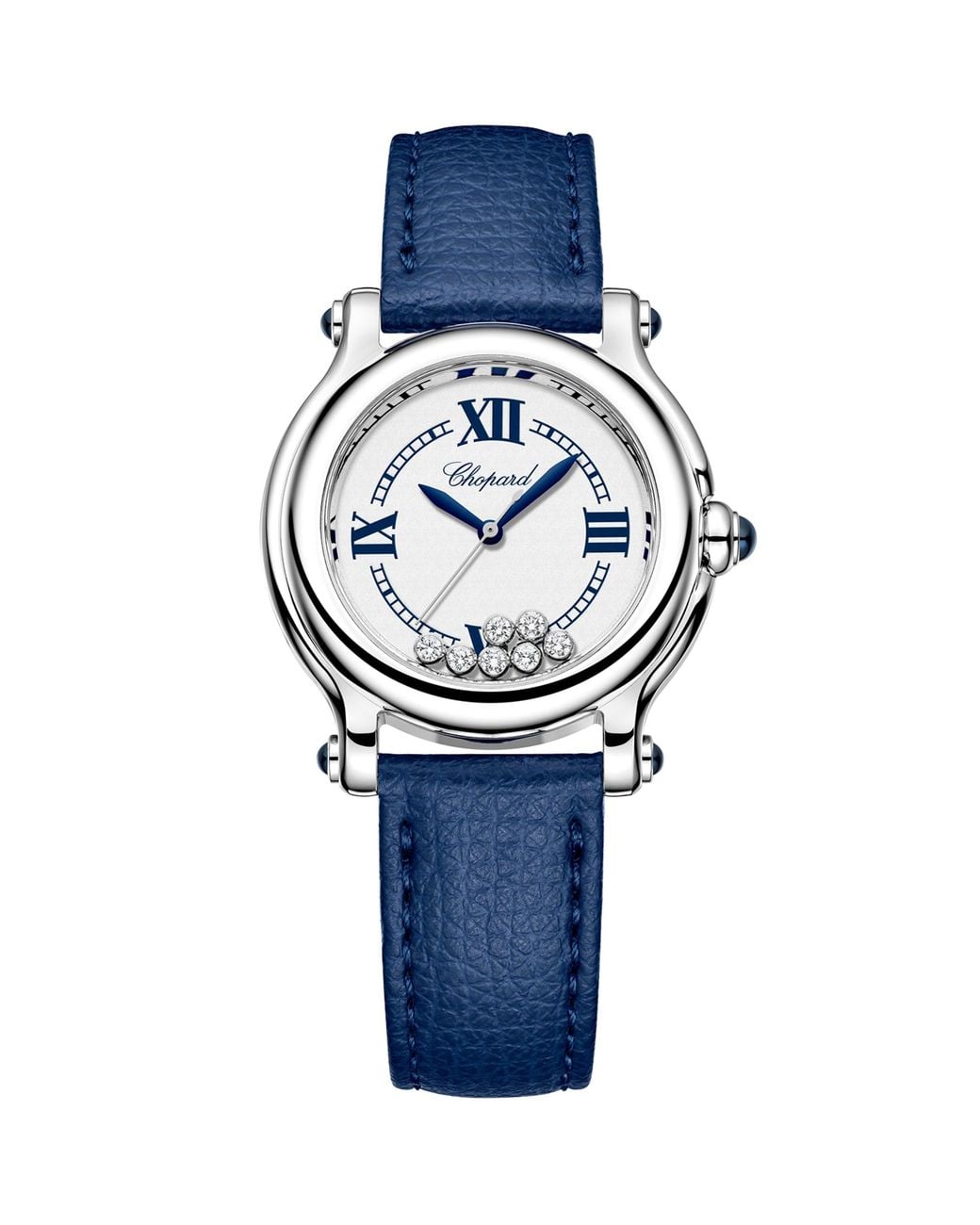 Chopard Blue Stainless Steel And Diamond Happy Sport Watch
