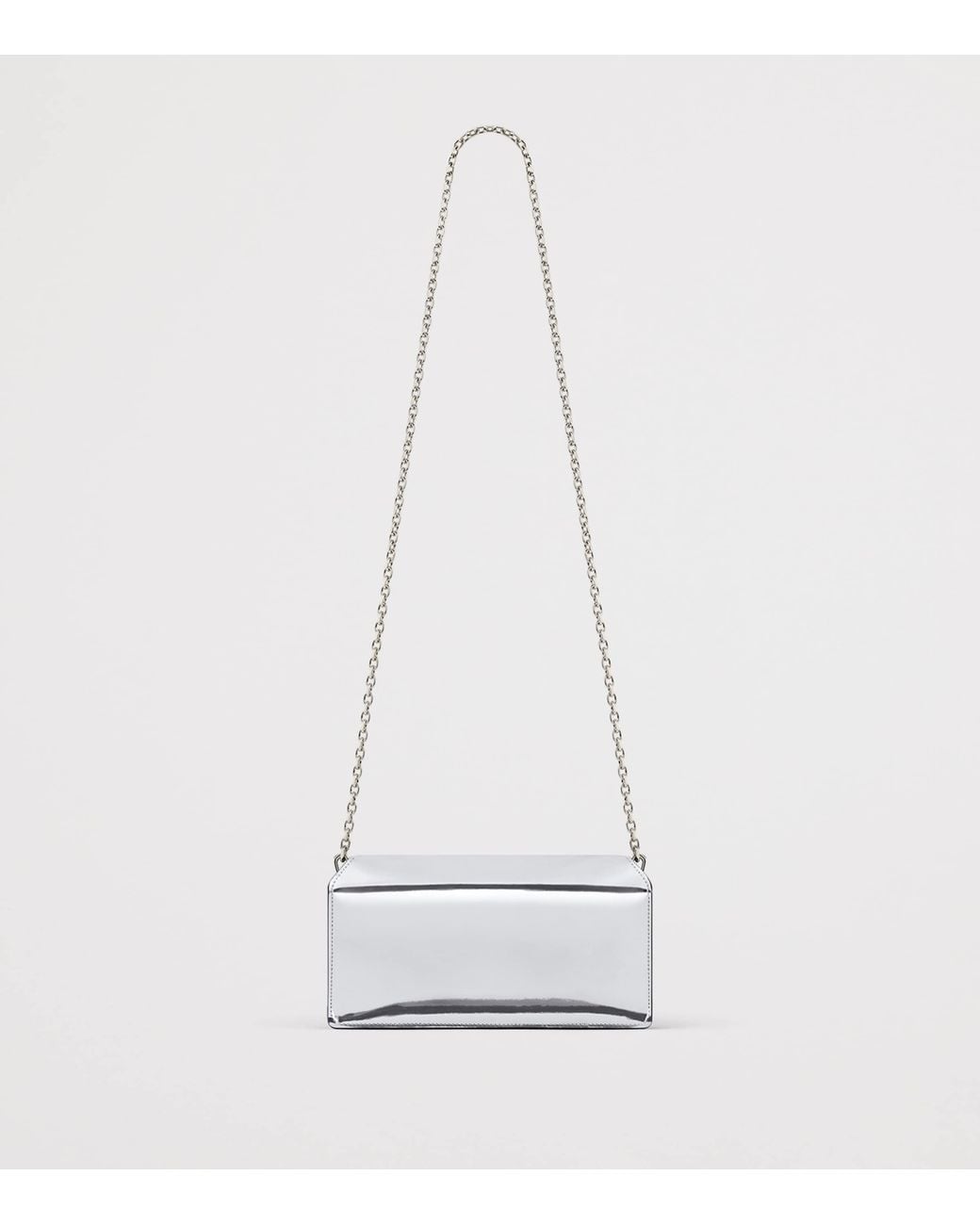 Givenchy White Mirrored Leather Antigona Chain Wallet