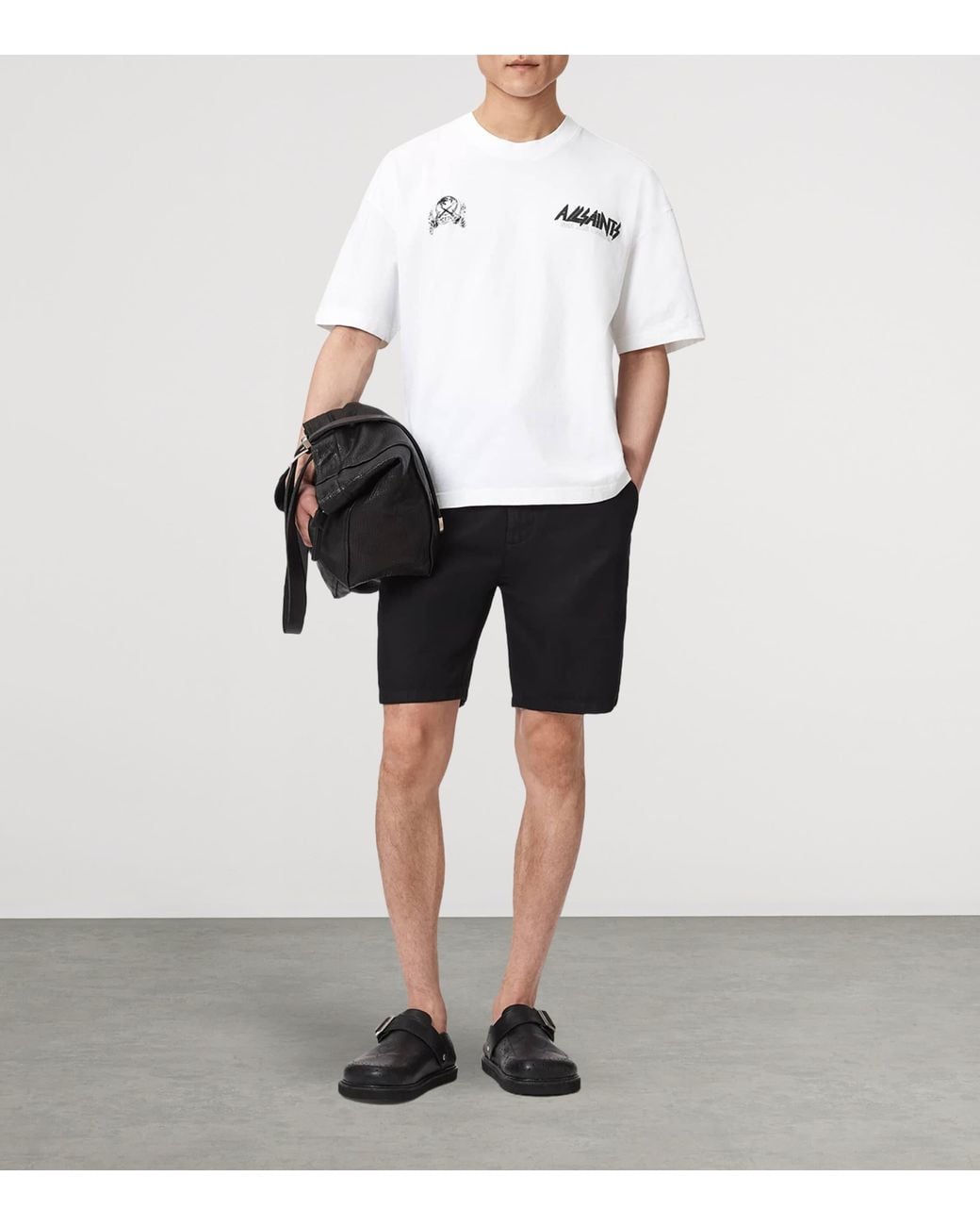 AllSaints White Organic Cotton Chromium T-Shirt for men