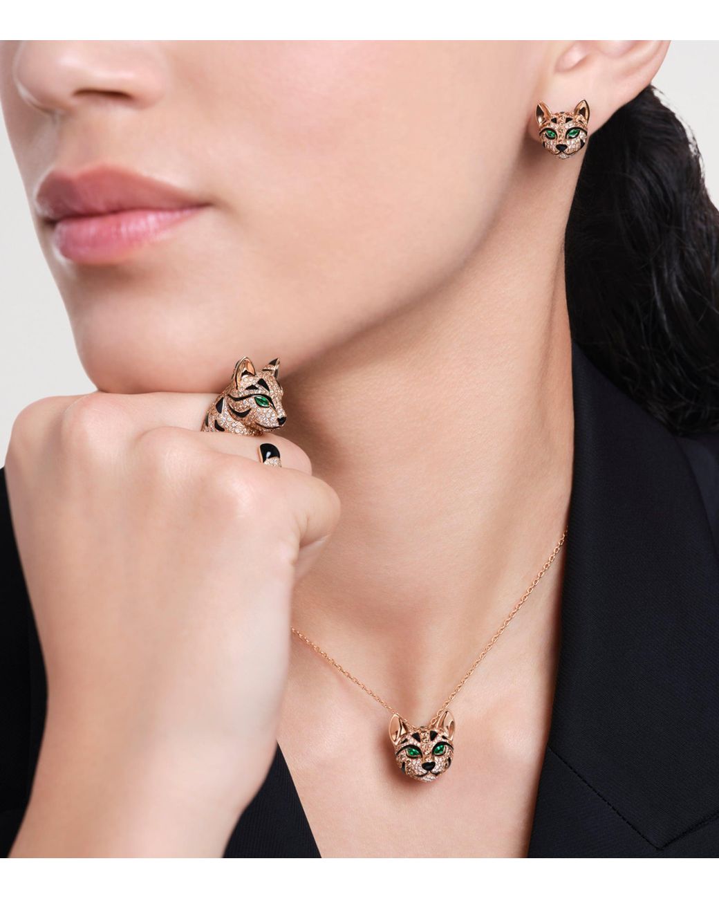 Boucheron Multicolor Diamond And Emerald Fuzzy The Leopard Cat Ring