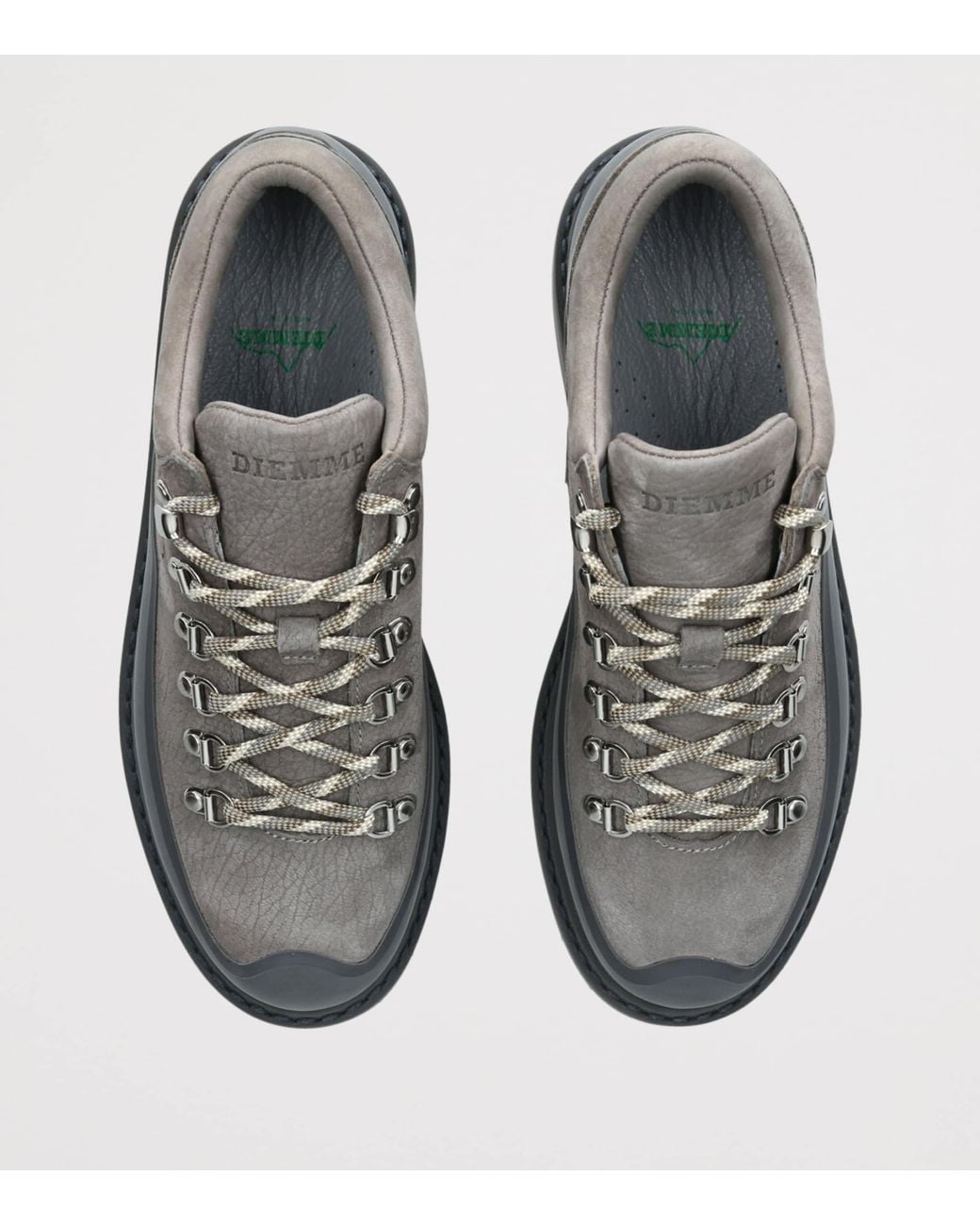 Diemme Gray Leather Cornaro Due Gomma Low-Top Boots for men
