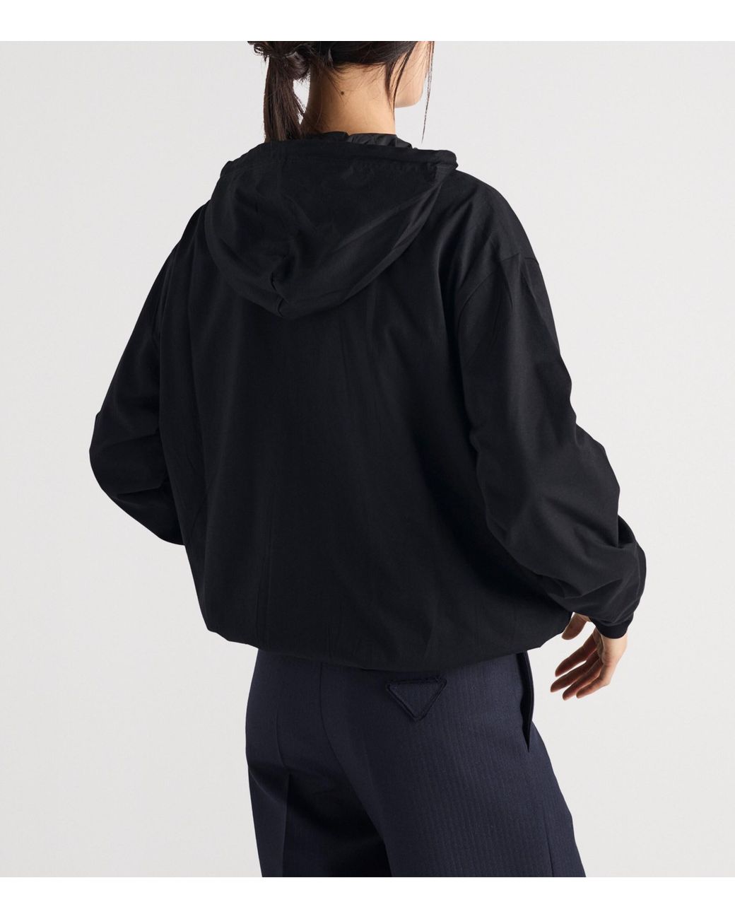 Prada Black Cotton Reversible Hoodie