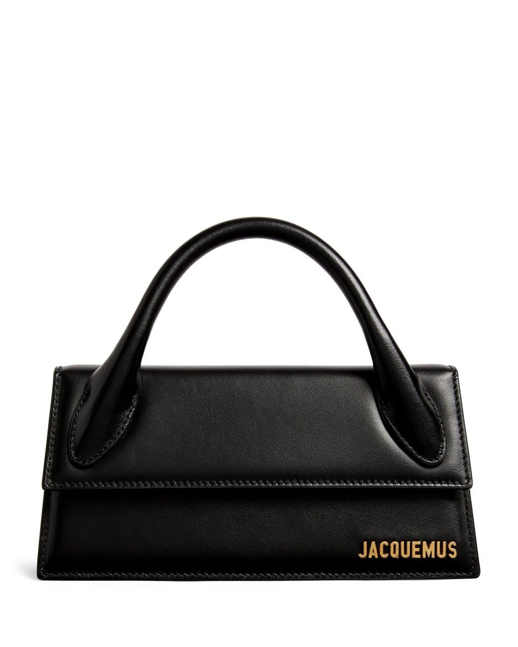 Jacquemus Black Leather Le Chiquito Long Top-Handle Bag