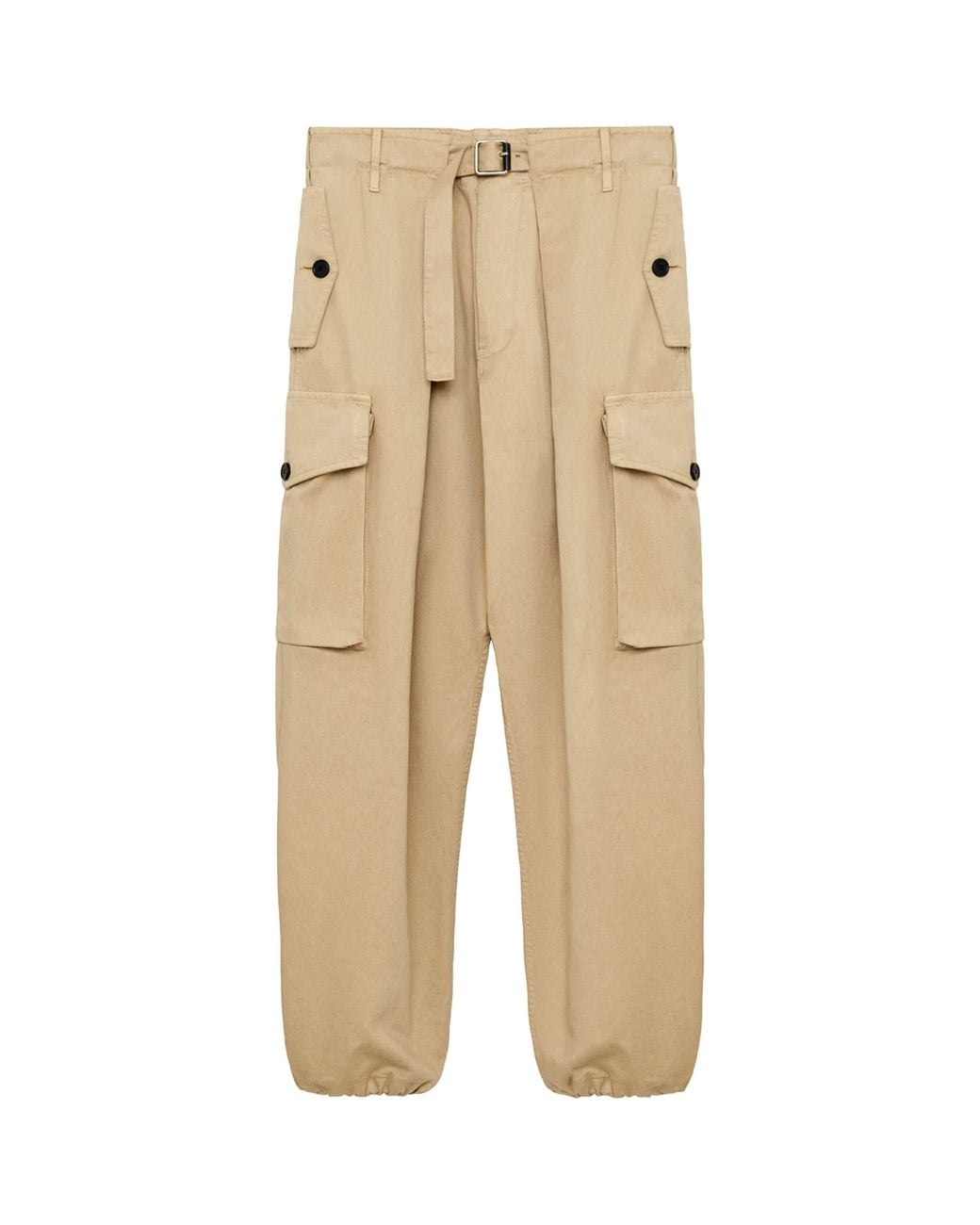 Loewe Natural Cotton Pleated Cargo Trousers for men