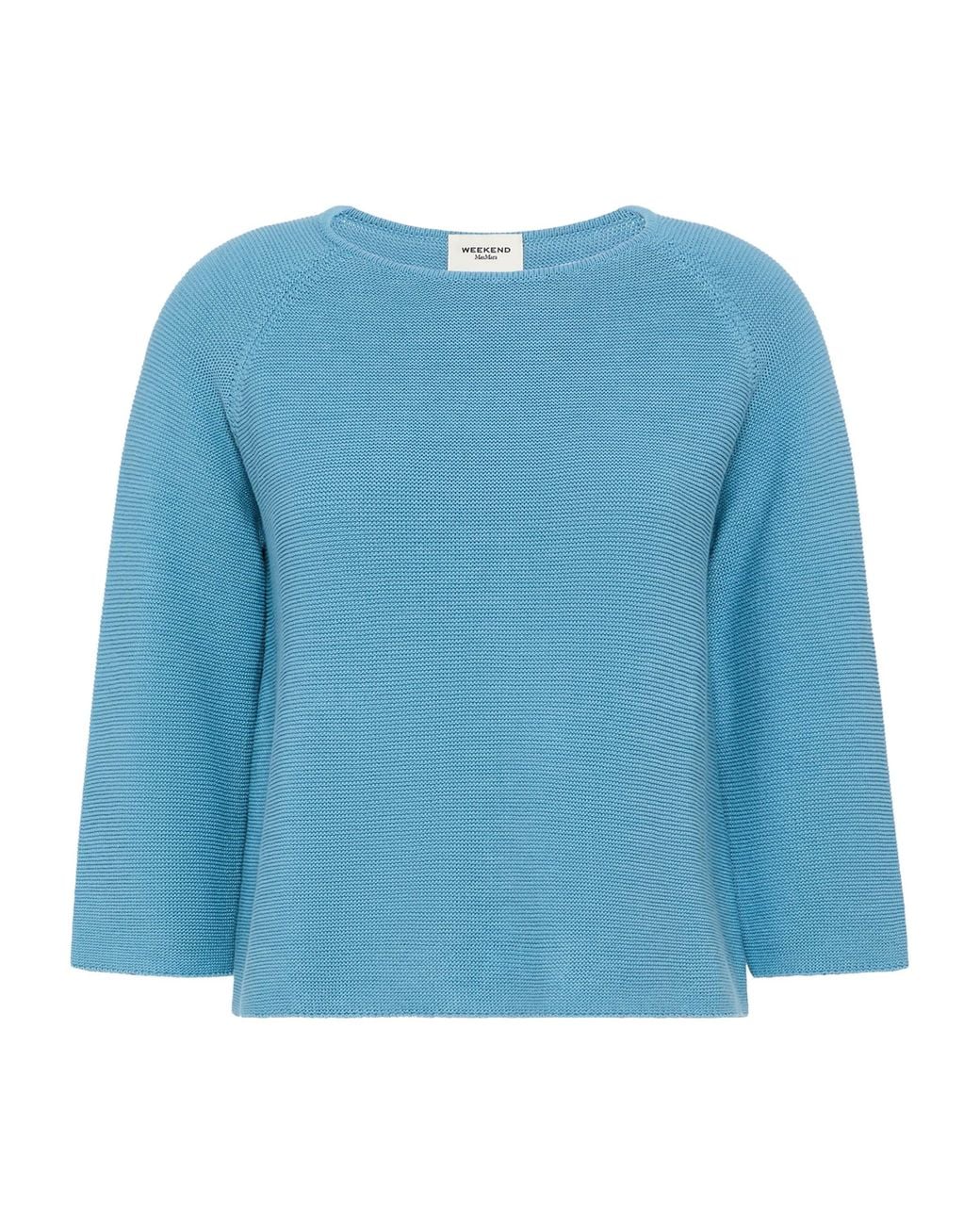 Weekend by Maxmara Blue Cotton Boat-Neck Sweater