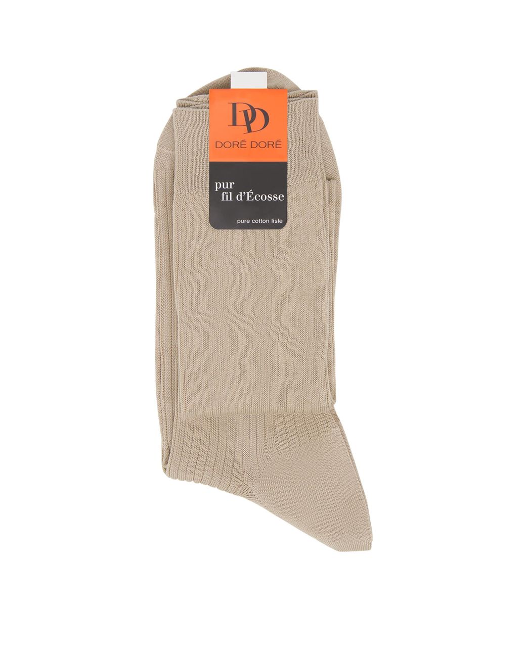Doré Doré Natural Mercerised Cotton Ribbed Socks for men