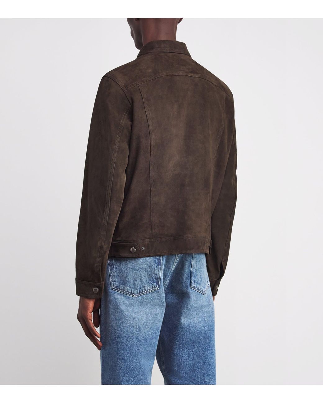 7 For All Mankind Brown Suede Trucker Jacket for men