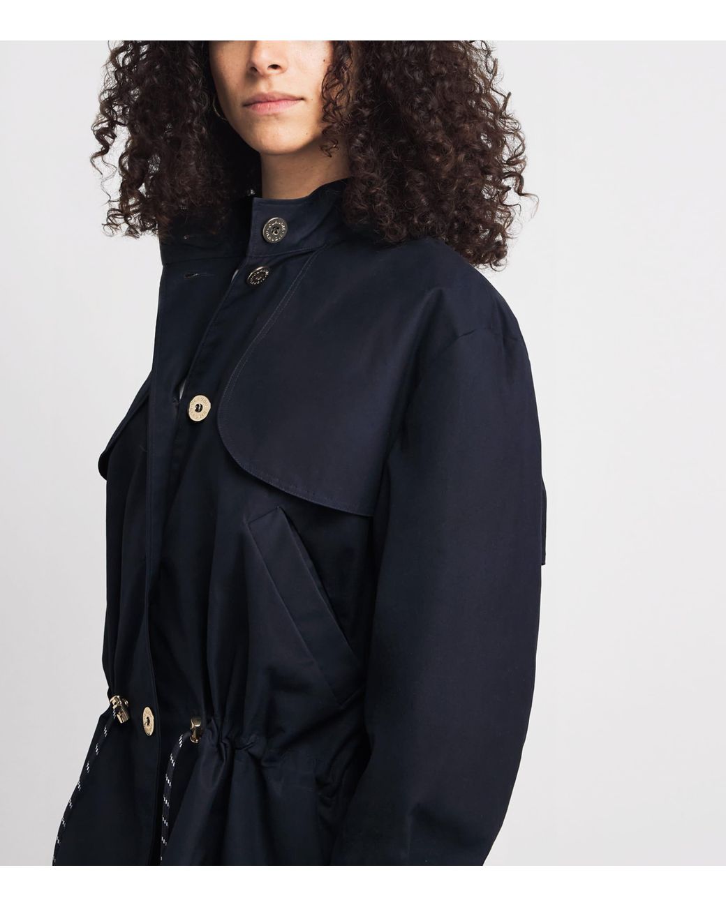 Claudie Pierlot Blue Cotton Waxed Gabardine Jacket
