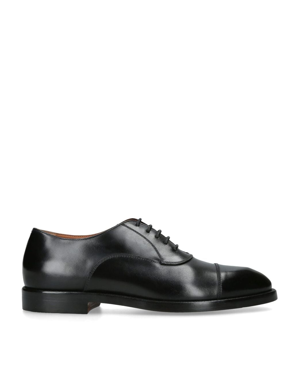 Zegna Black Leather Torino Oxford Shoes for men